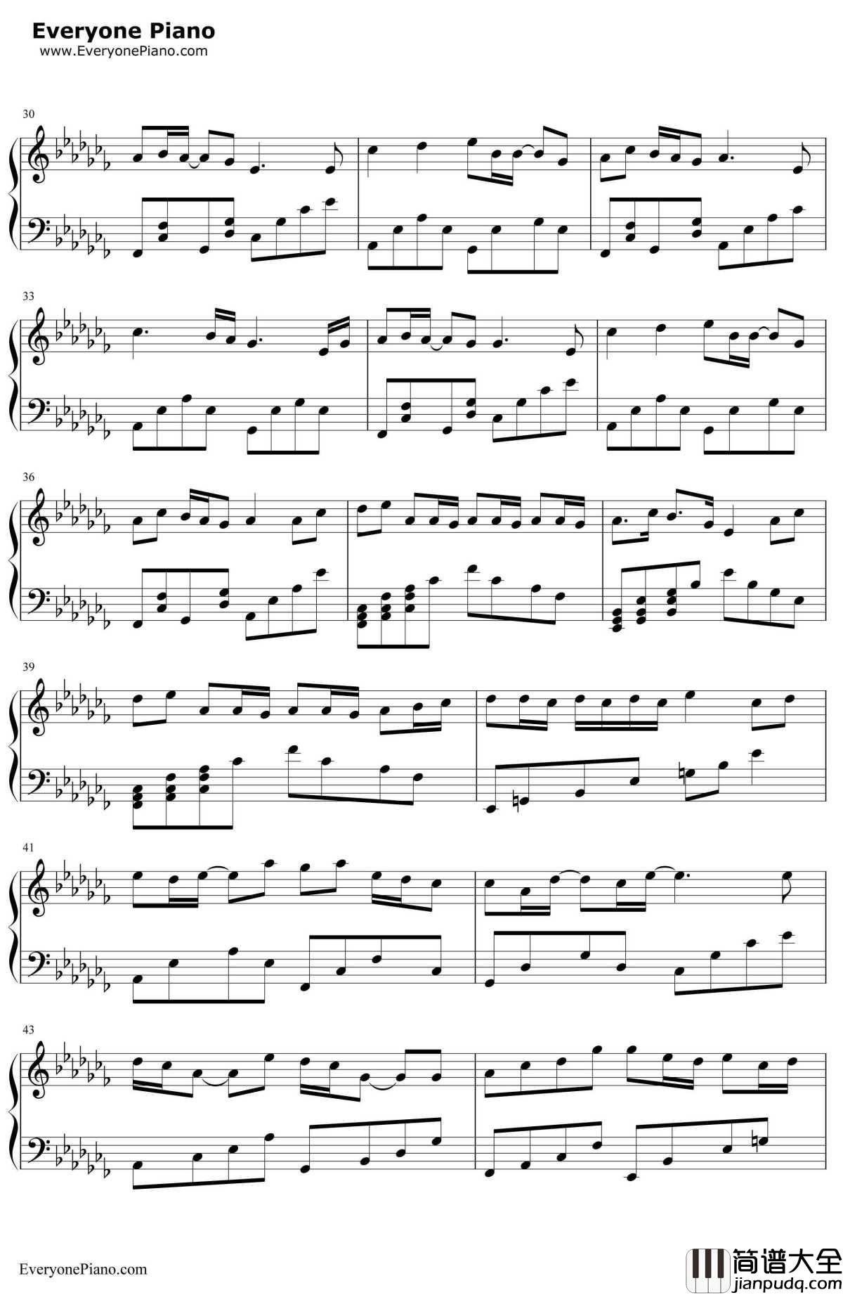 上弦之月钢琴谱_黒うさP