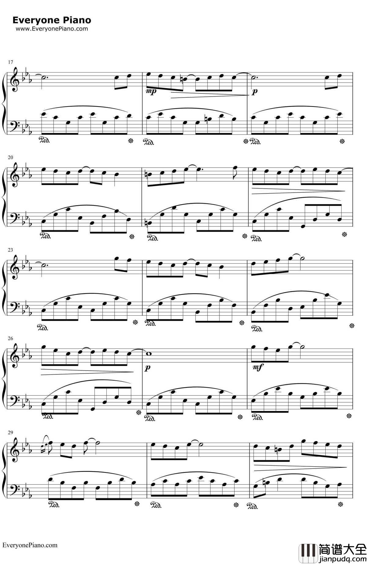 点点繁星钢琴谱_班得瑞__迷雾森林_班得瑞