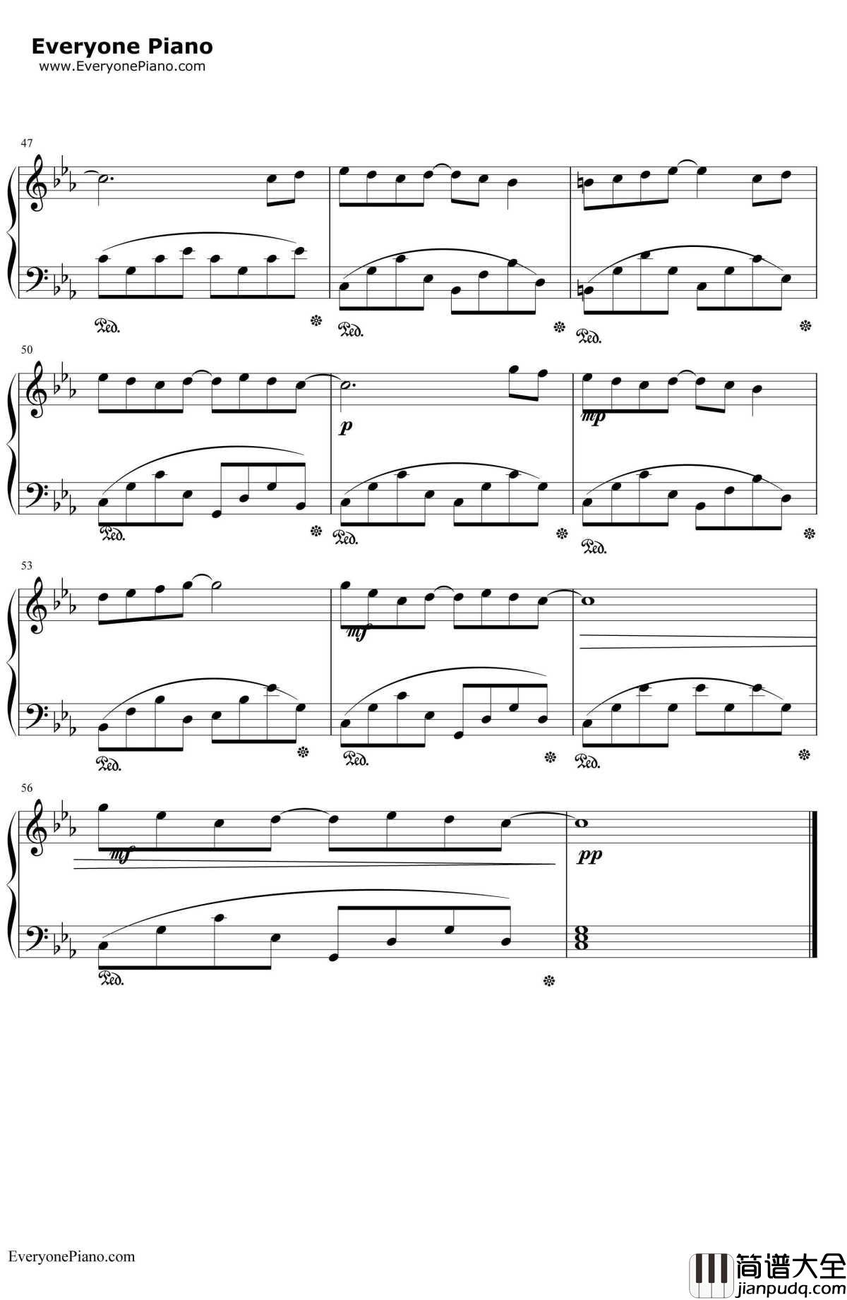 点点繁星钢琴谱_班得瑞__迷雾森林_班得瑞