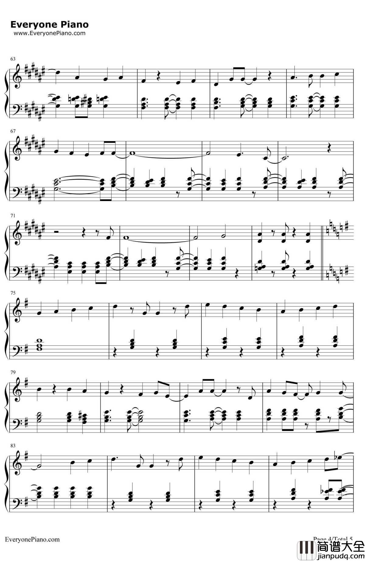 白い雪のプリンセスは钢琴谱_初音未来