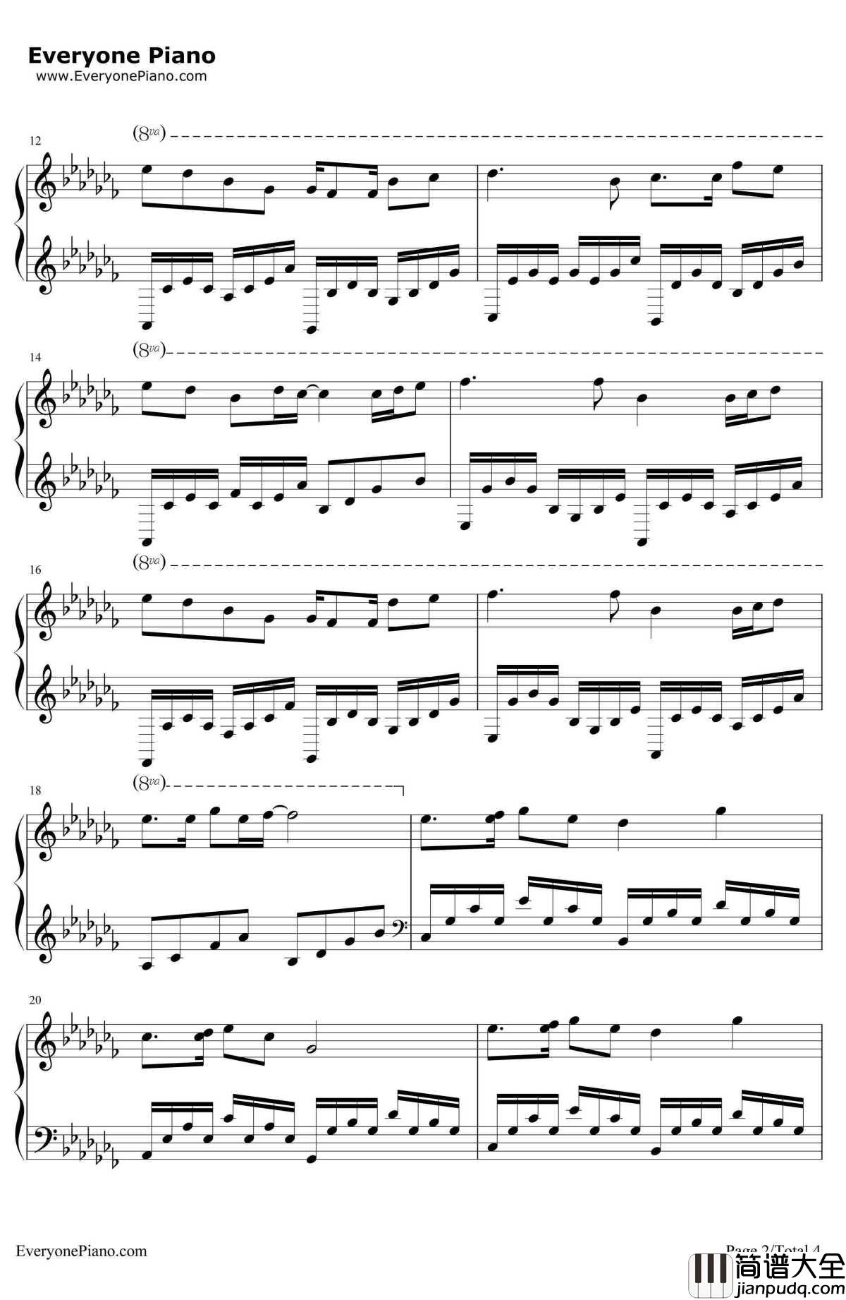 GoodNight钢琴谱_班得瑞__森林之月_班得瑞