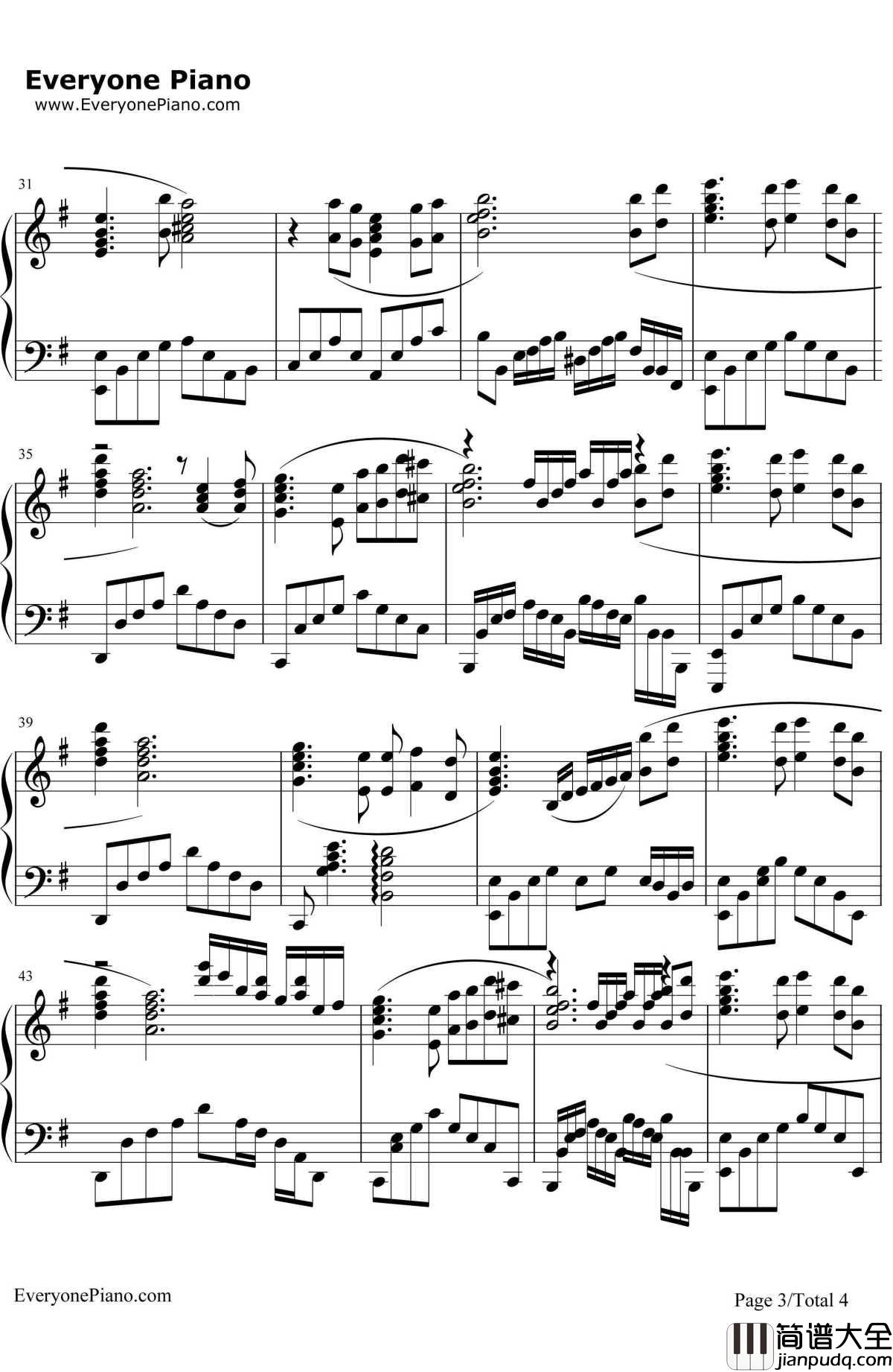 铁血丹心钢琴谱_罗文甄妮__完整版_射雕英雄传主题曲