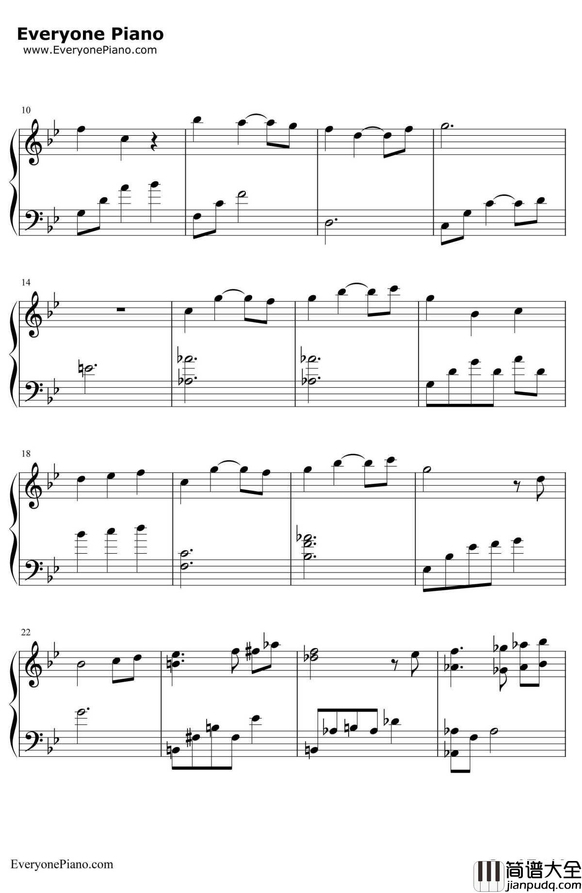 PastLove钢琴谱_VariousArtists_来自星星的你插曲