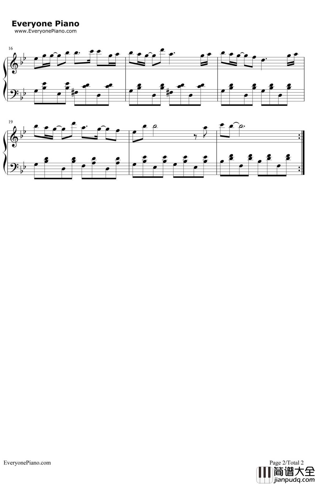 千年之恋钢琴谱_飞儿乐团