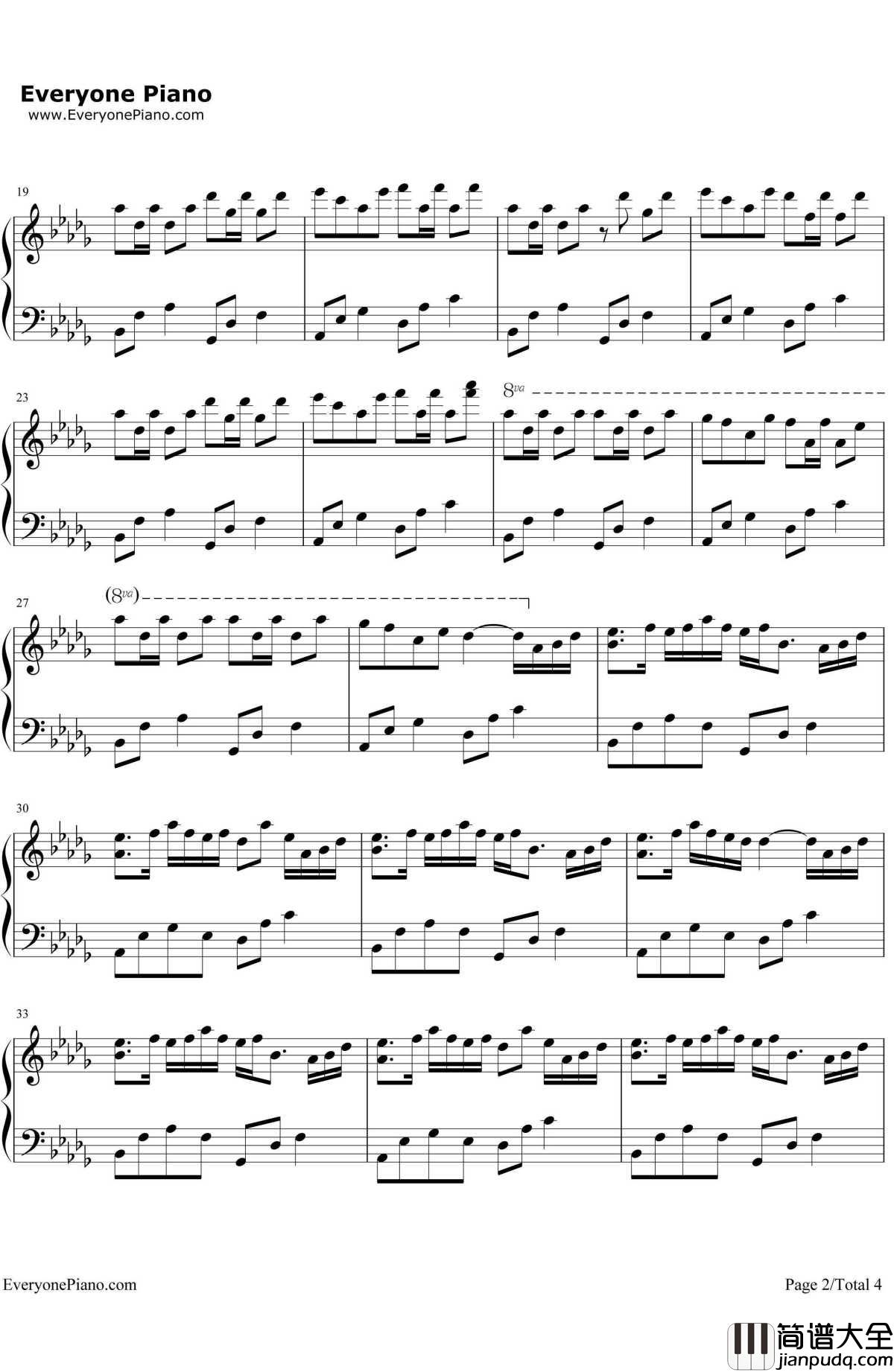 秋姉妹のなく顷に钢琴谱_东方project_东方project_EOP教学曲