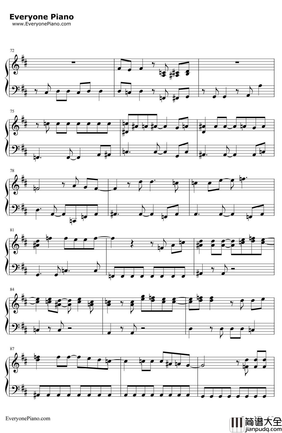 ChangeTheWorld钢琴谱_V6__犬夜叉_片头曲