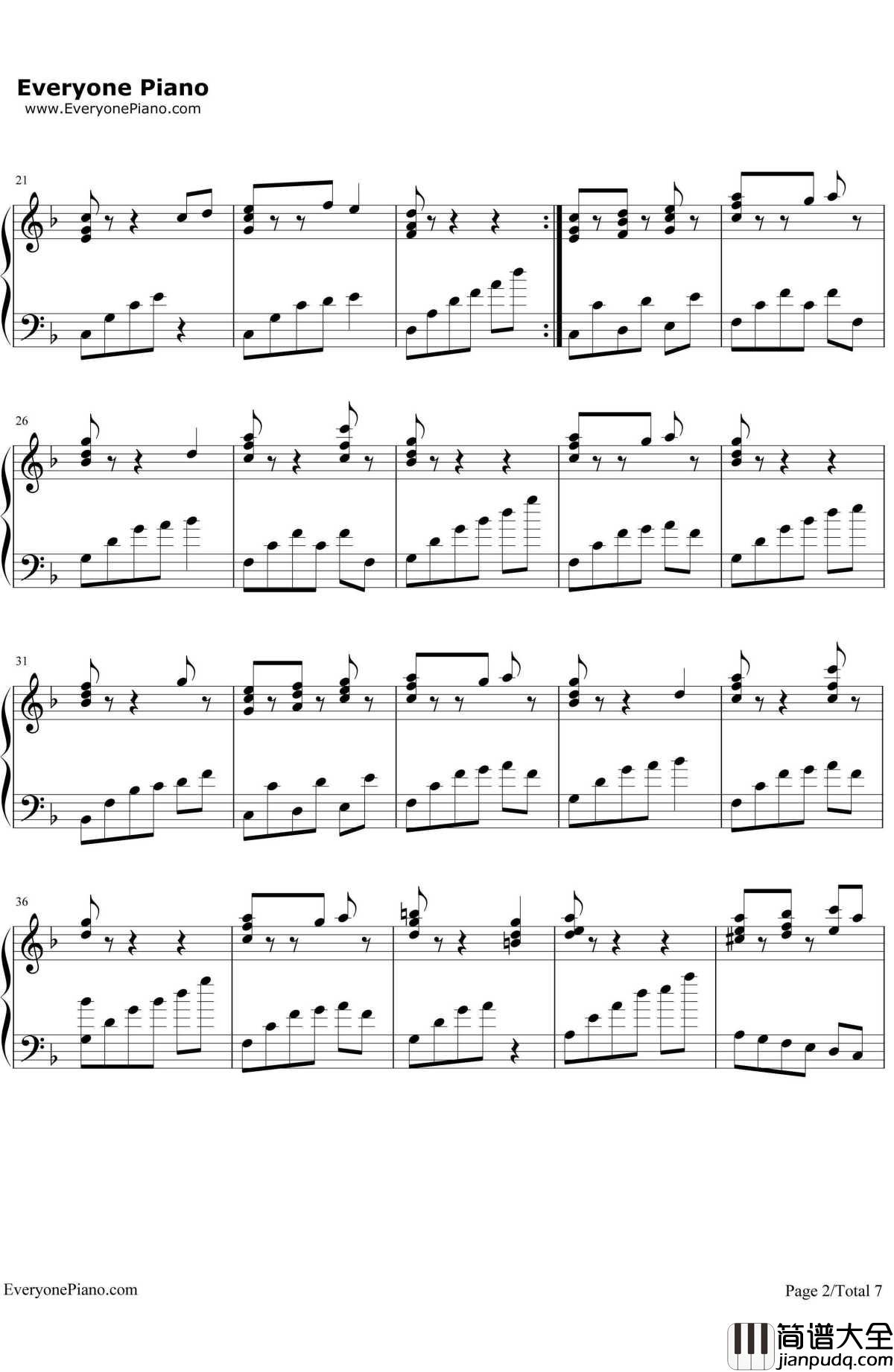 兄弟钢琴谱_俄罗斯信念合唱团__钢之炼金术师_插曲