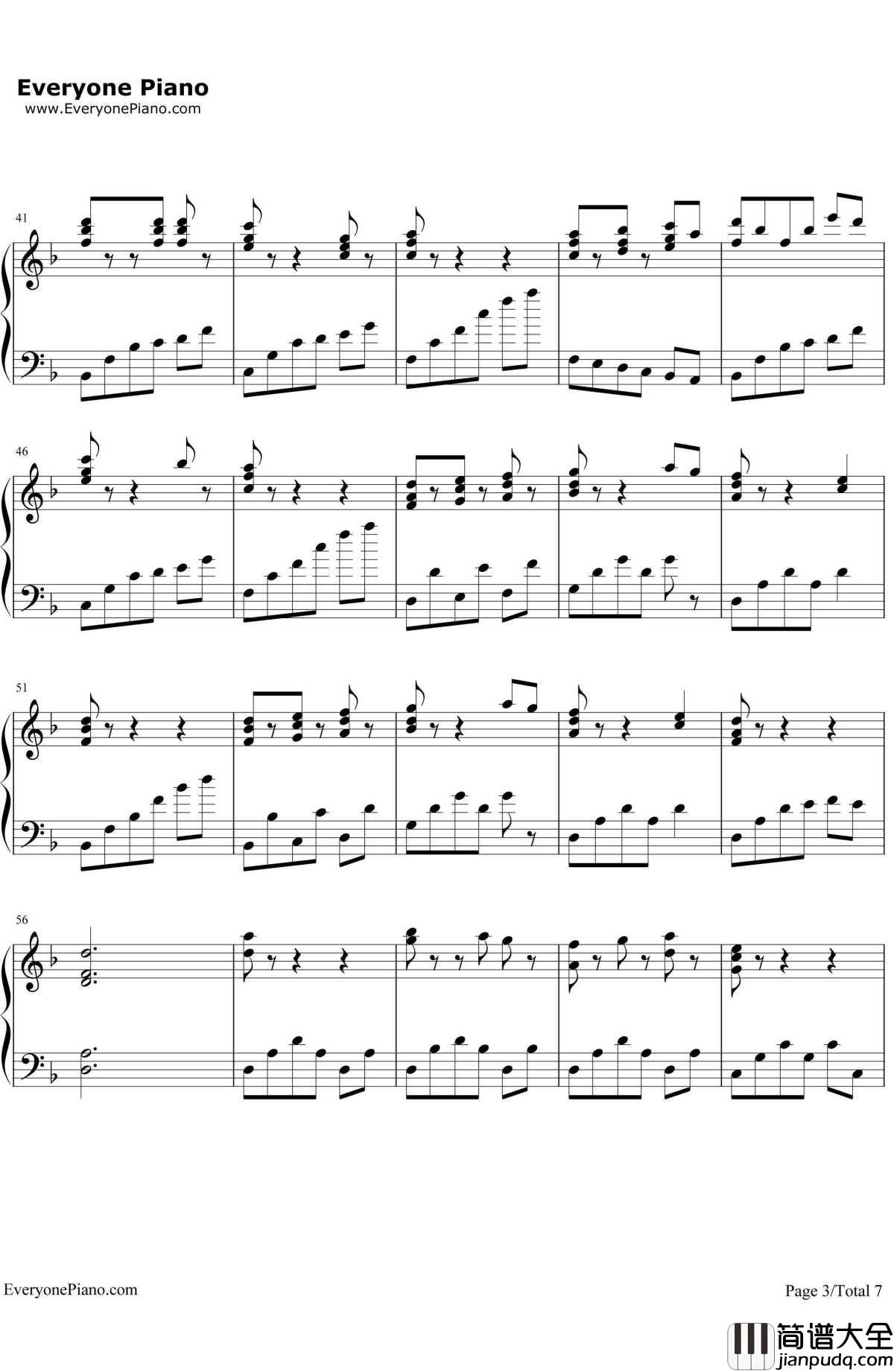 兄弟钢琴谱_俄罗斯信念合唱团__钢之炼金术师_插曲