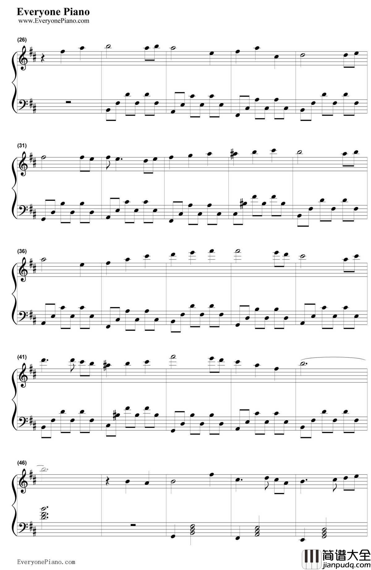 记忆钢琴谱_缘之空_ヨスガノソラメインテーマ_缘之空OST