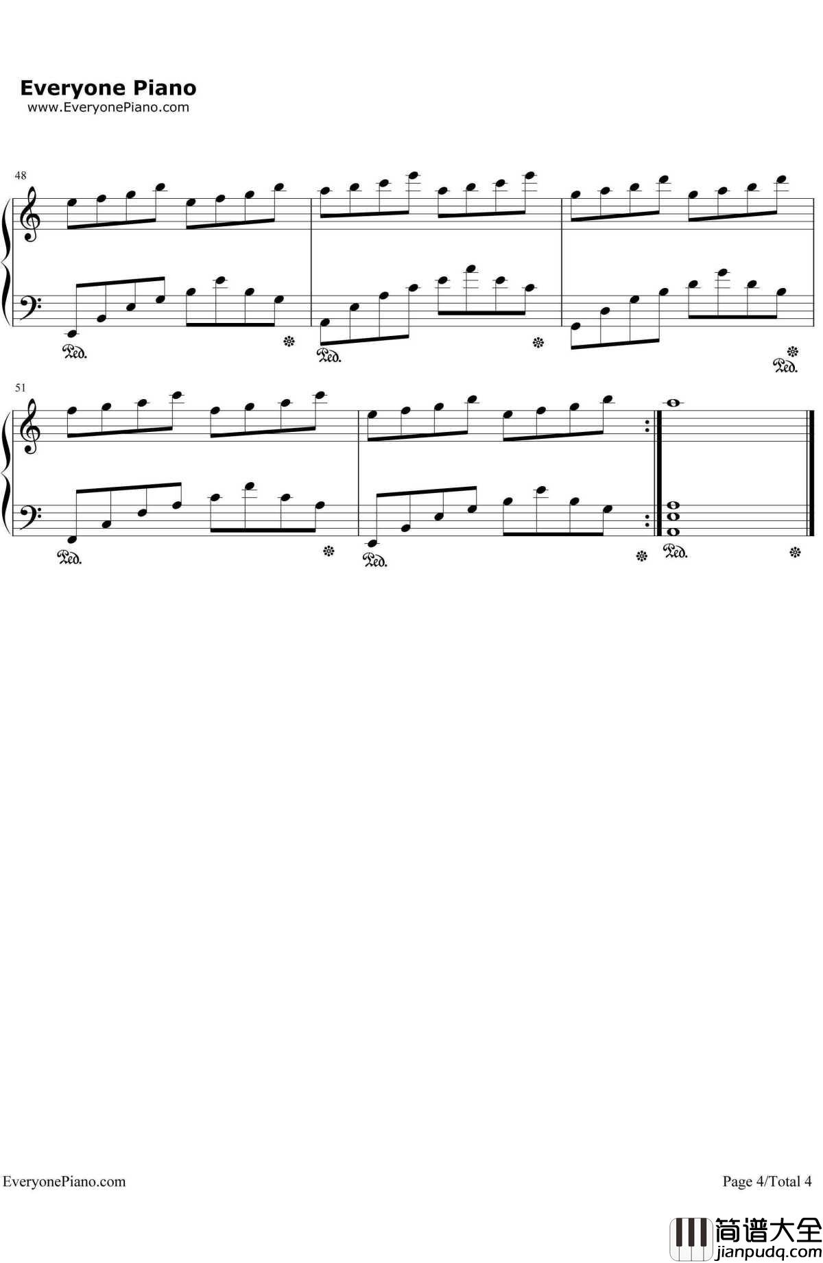 爱的供养简单版钢琴谱_杨幂