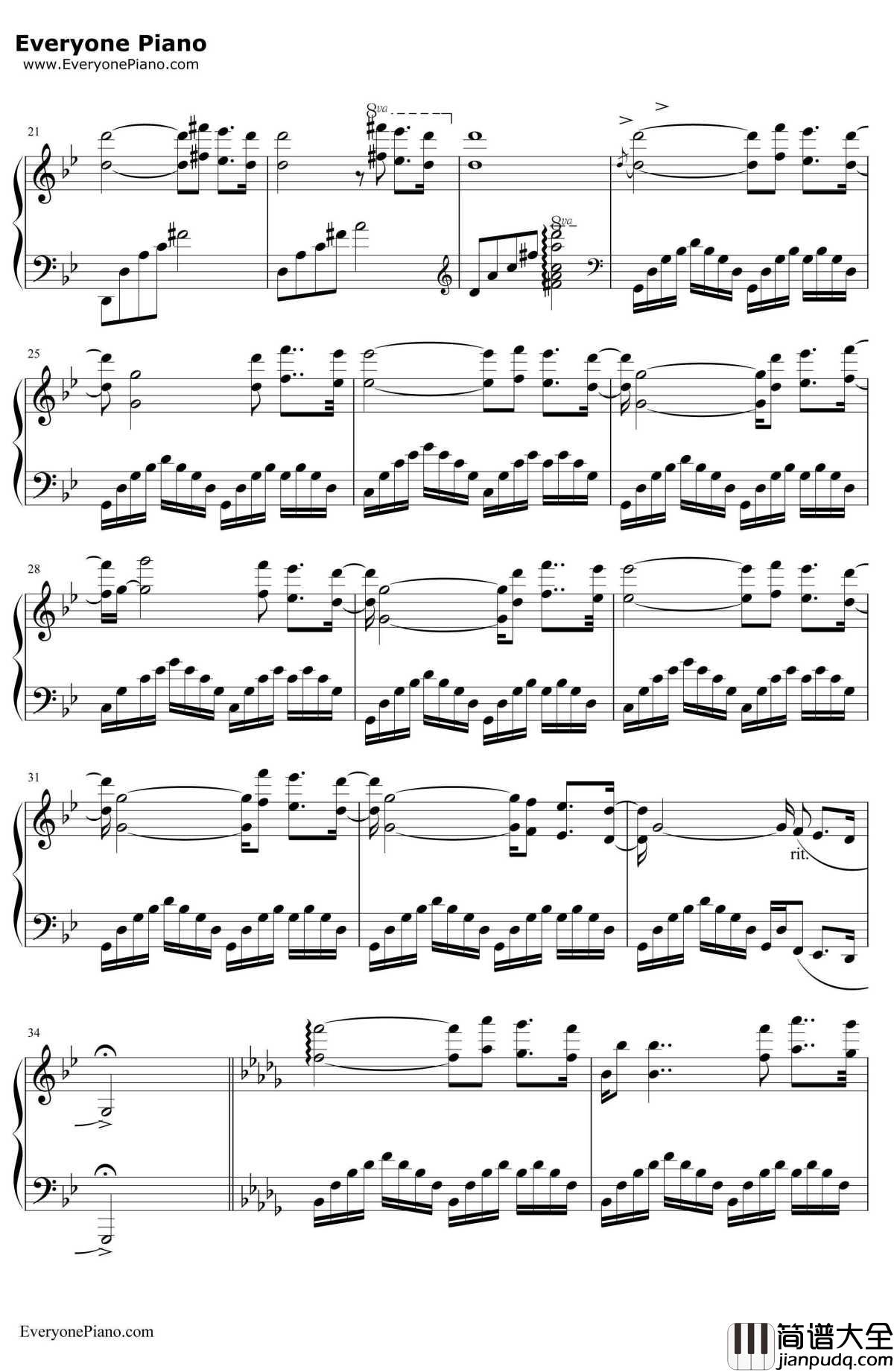 给母亲的信(梦里的故事)钢琴谱_理查德克莱德曼