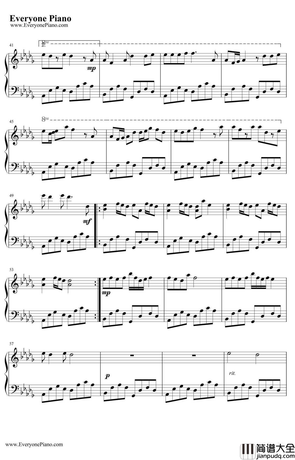 YOU钢琴谱_dai_寒蝉鸣泣之时解目明篇ED