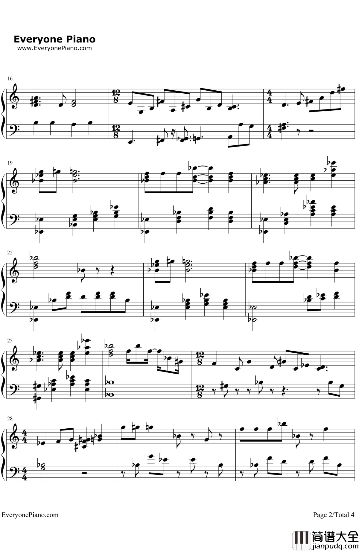 ThinkofMe钢琴谱_克莉丝汀(ChristineDaaé)_歌剧魅影OST