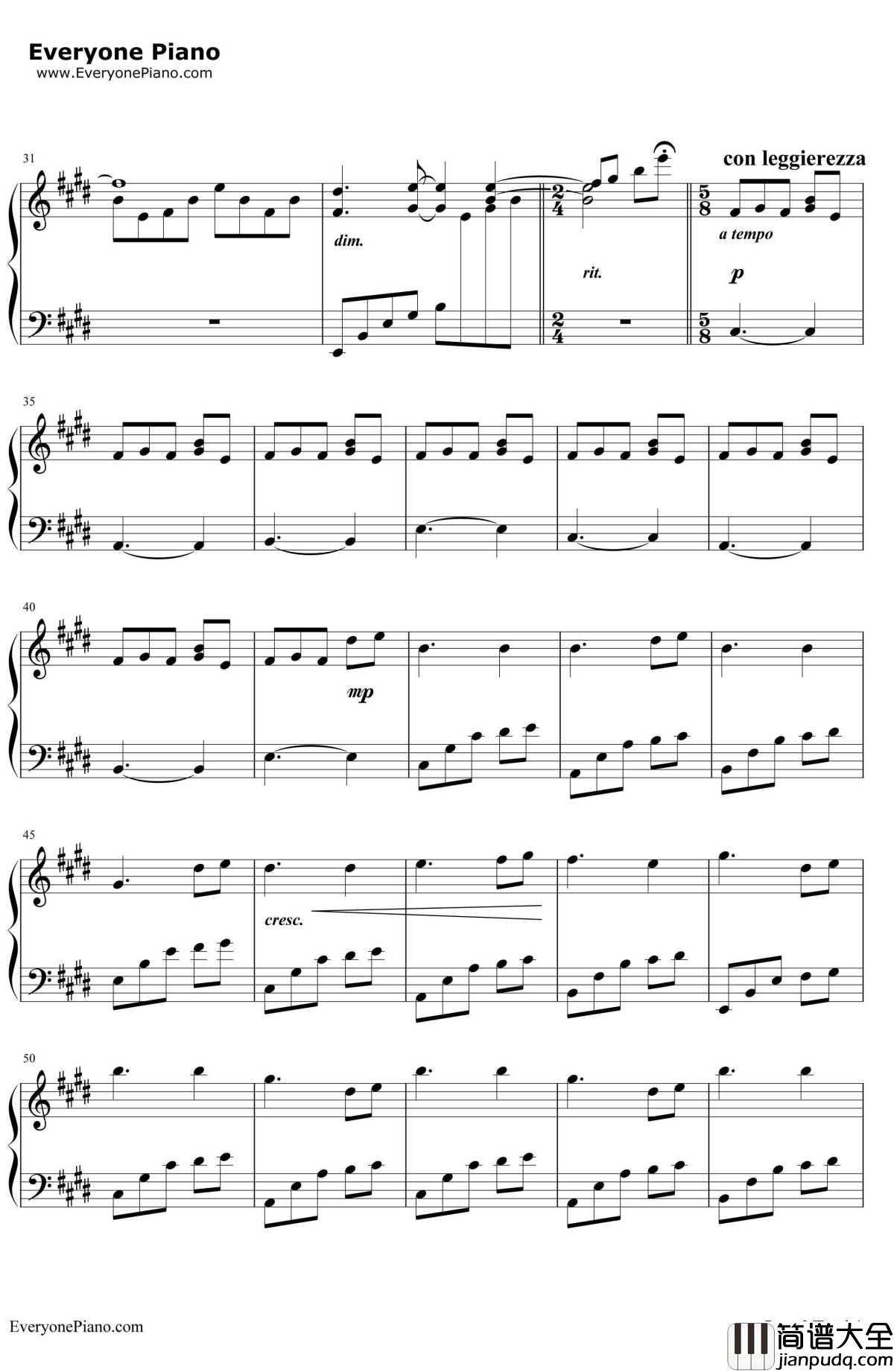 同じ高みへ钢琴谱_麻枝准__CLANNAD_OST