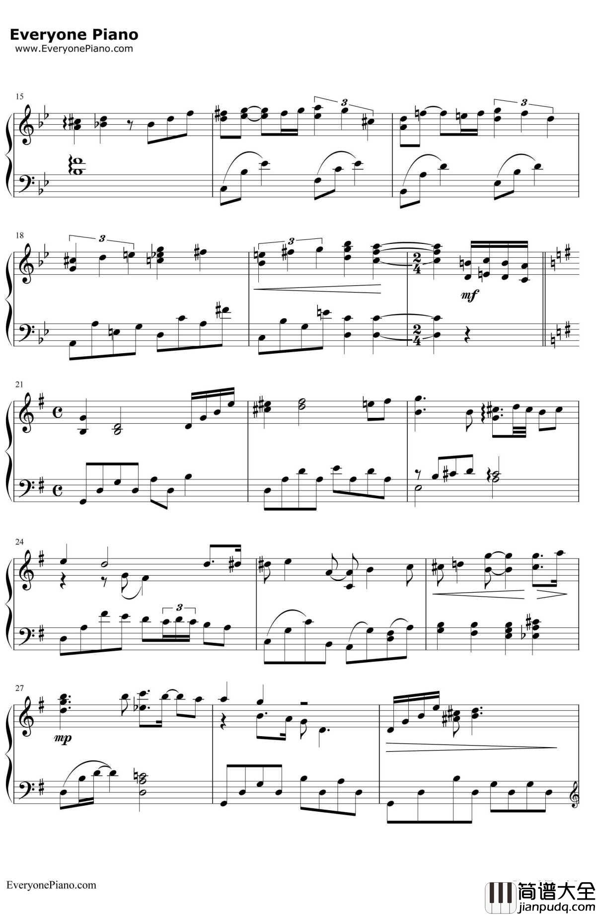 旅路(梦中飞行)钢琴谱_久石让宫崎骏__風立ちぬ_OST