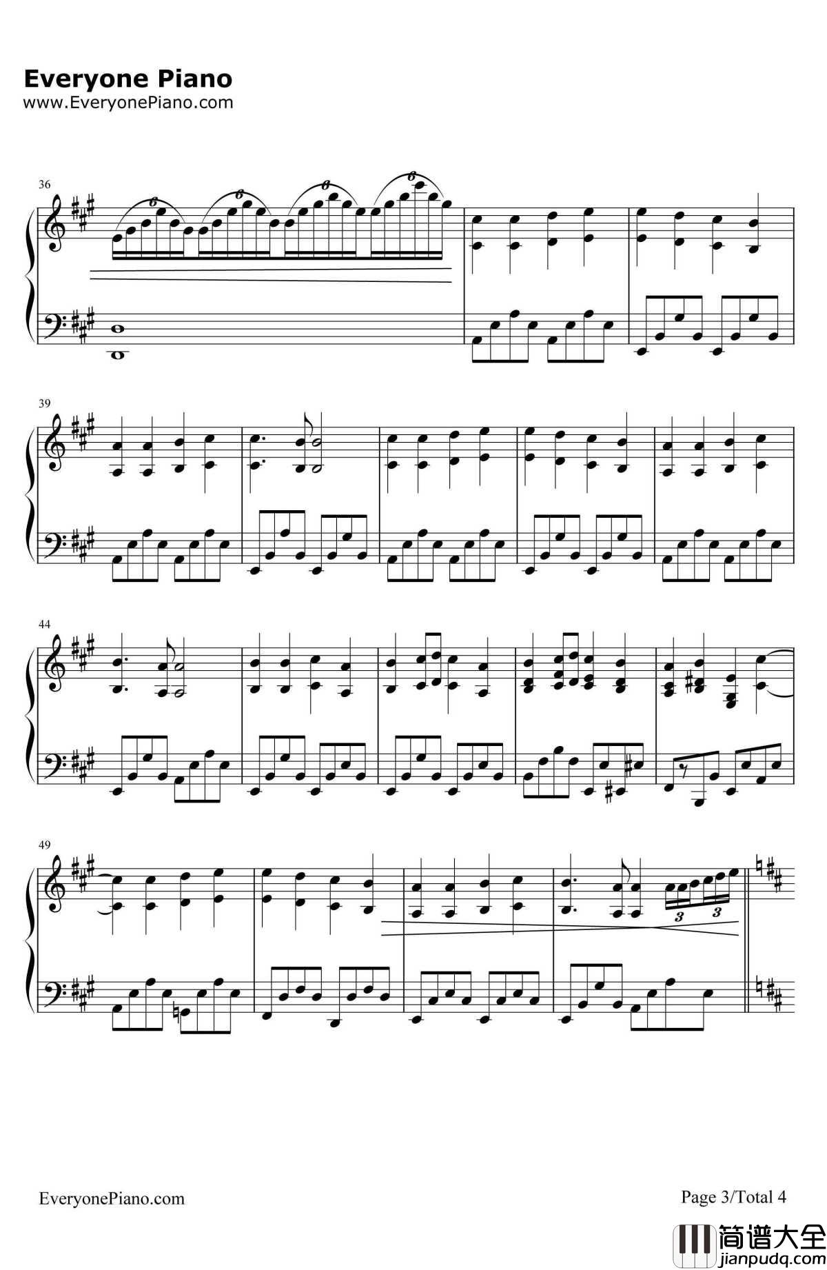 欢乐颂钢琴谱_理查德克莱德曼_完整版