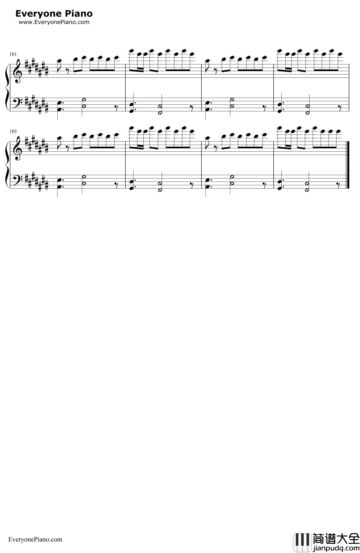 モザイクロール钢琴谱_GUMI_马赛克卷