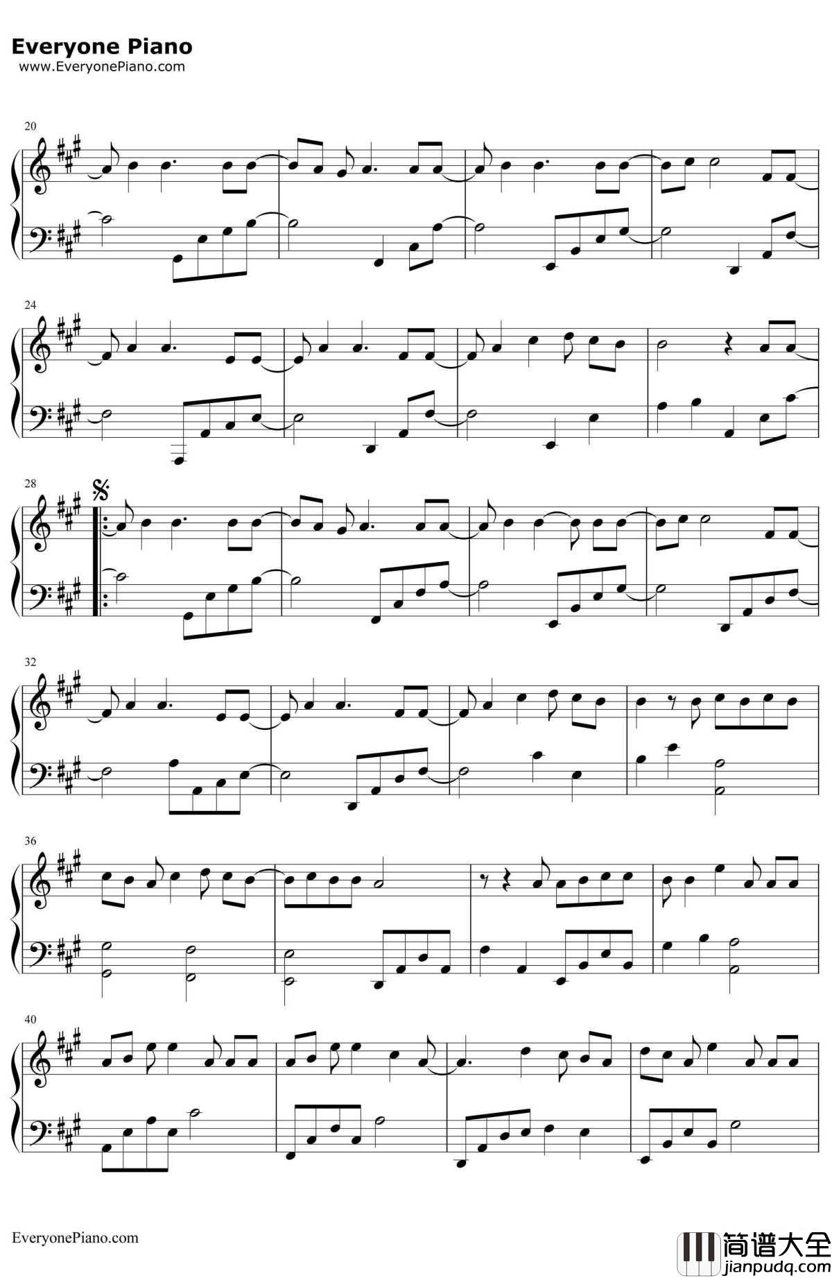 守护家钢琴谱_TFBoys_舒肤佳广告曲