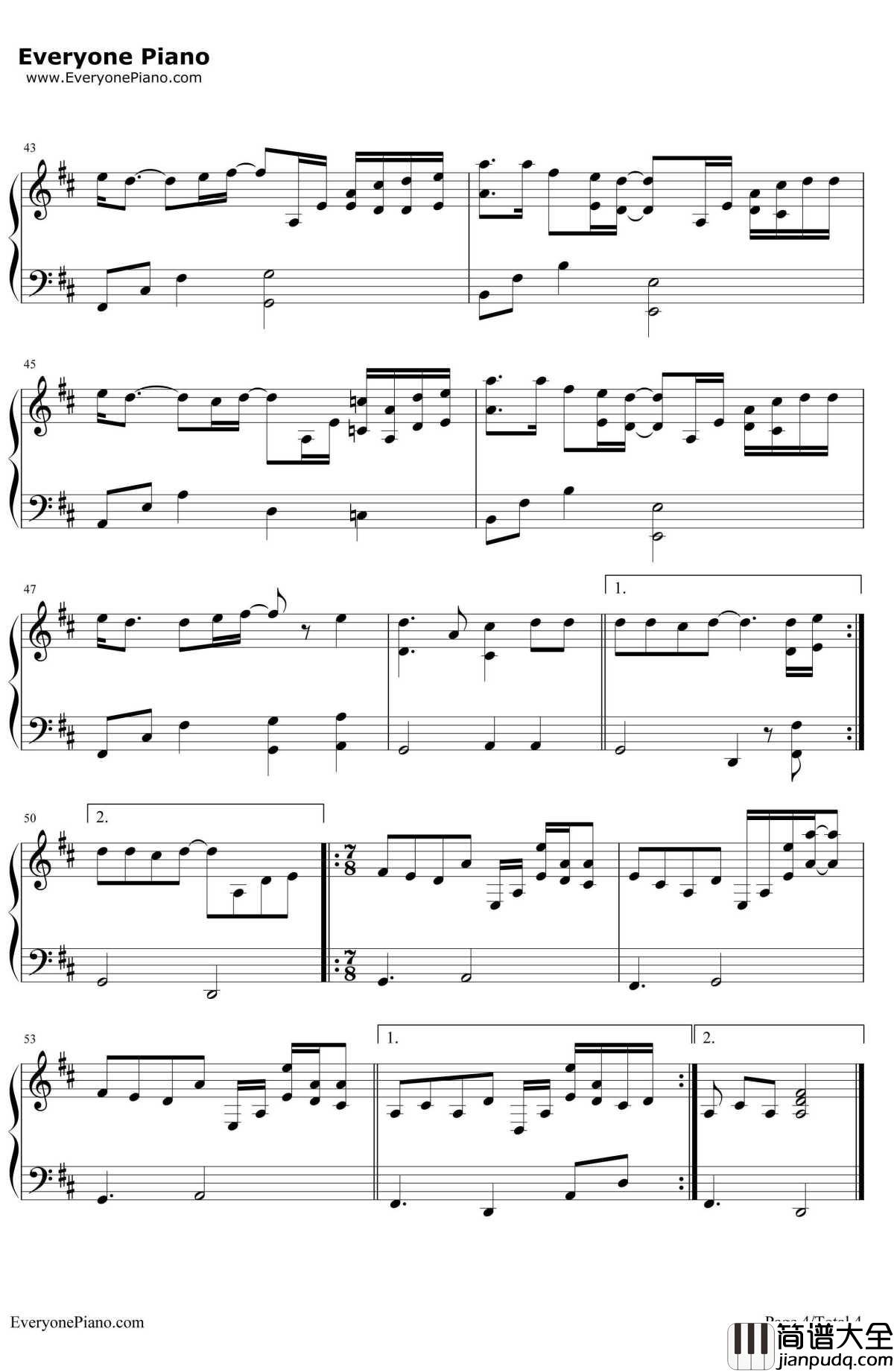 SongforFriends钢琴谱_麻枝准__LittleBusters!_片尾曲