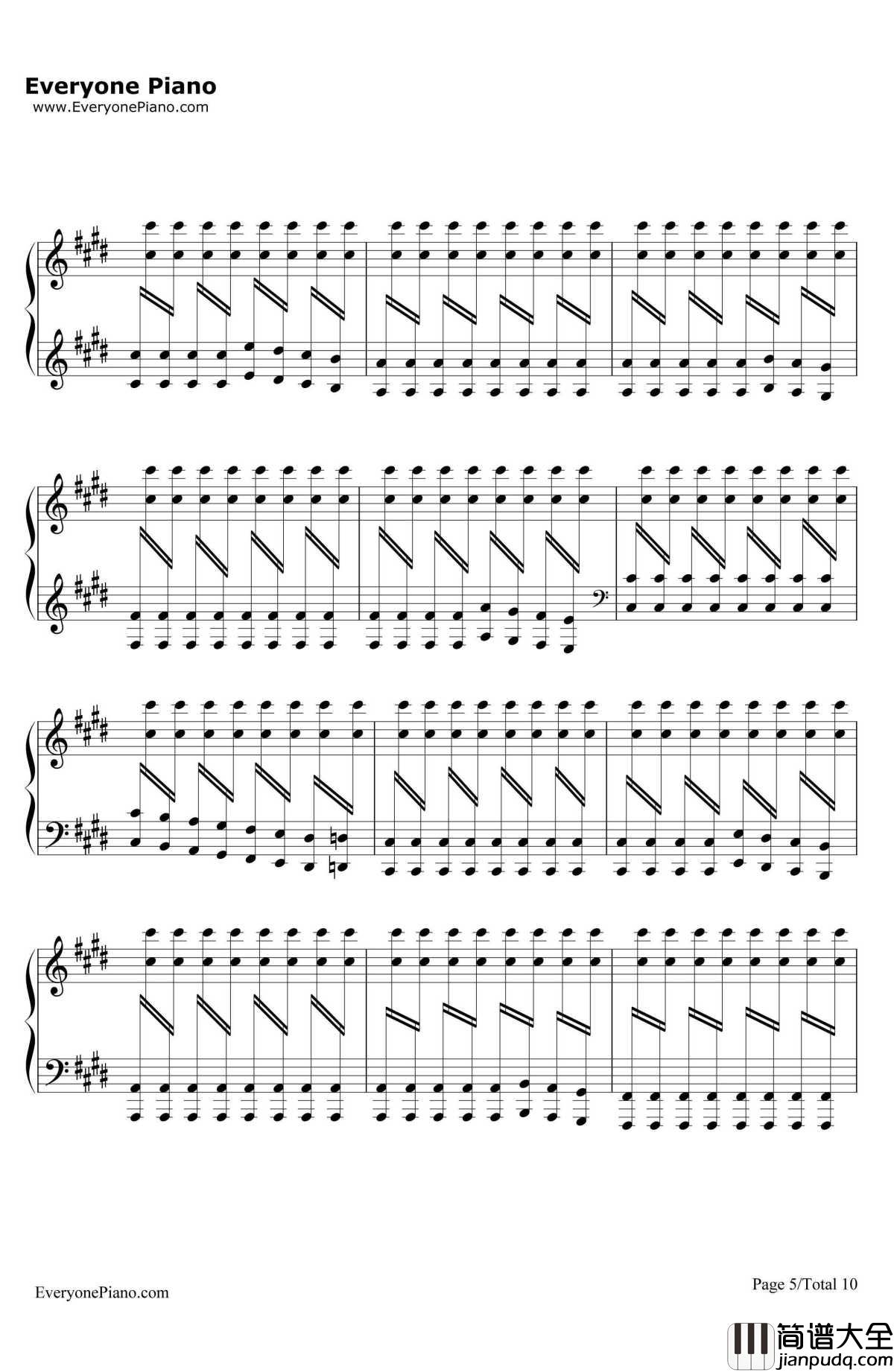 天国的孩子钢琴谱_马克西姆