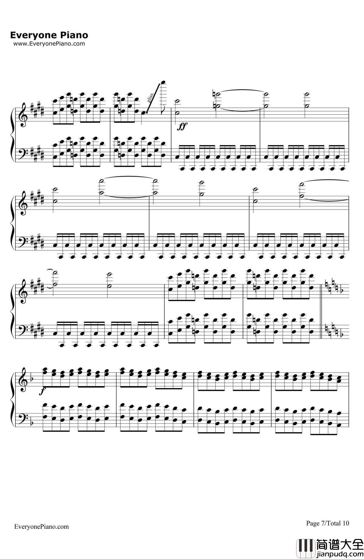 天国的孩子钢琴谱_马克西姆