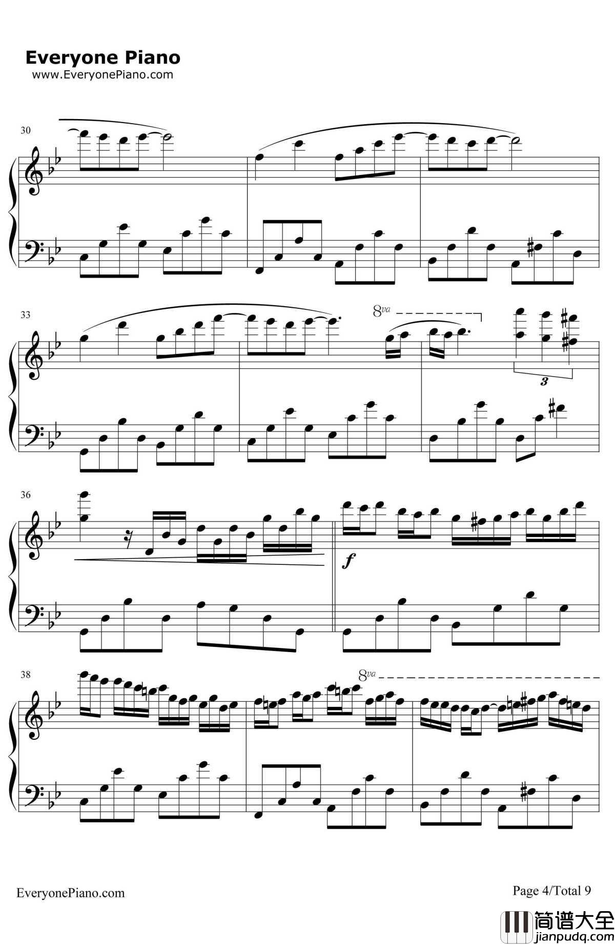 星空钢琴谱_理查德·克莱德曼RichardClayderman_完整版_LyphardMelodie