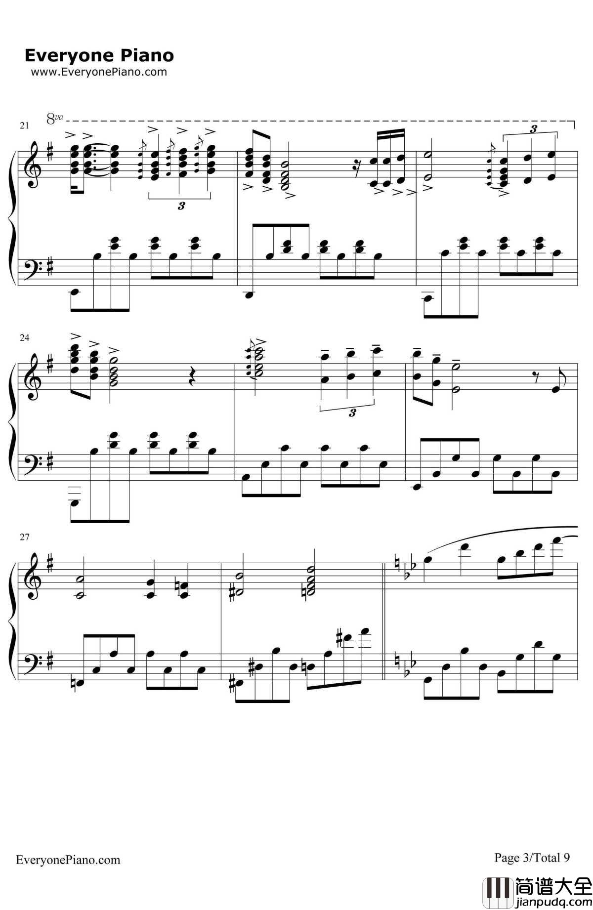 星空钢琴谱_理查德·克莱德曼RichardClayderman_完整版_LyphardMelodie