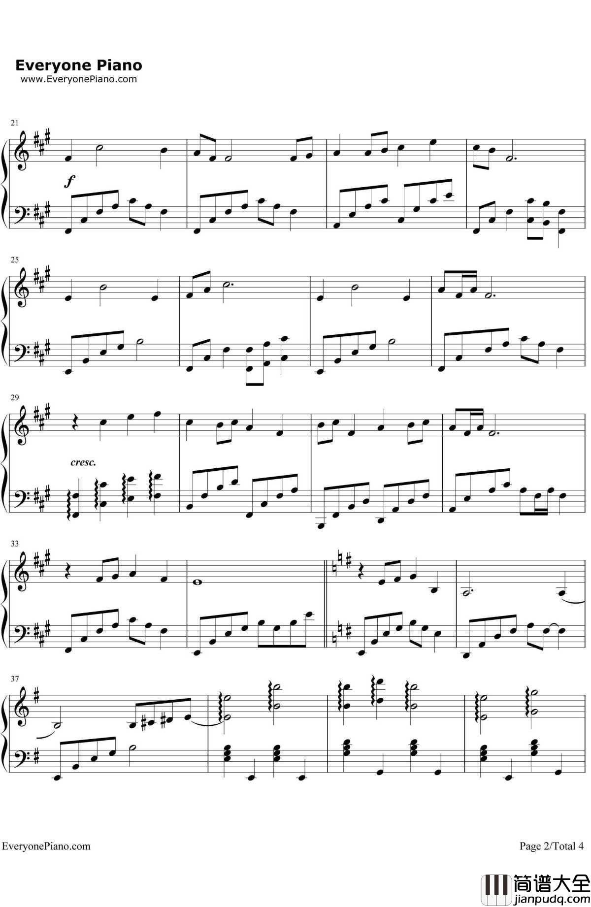 英雄的黎明钢琴谱_横山菁儿_卡通电影_三国志_片头曲