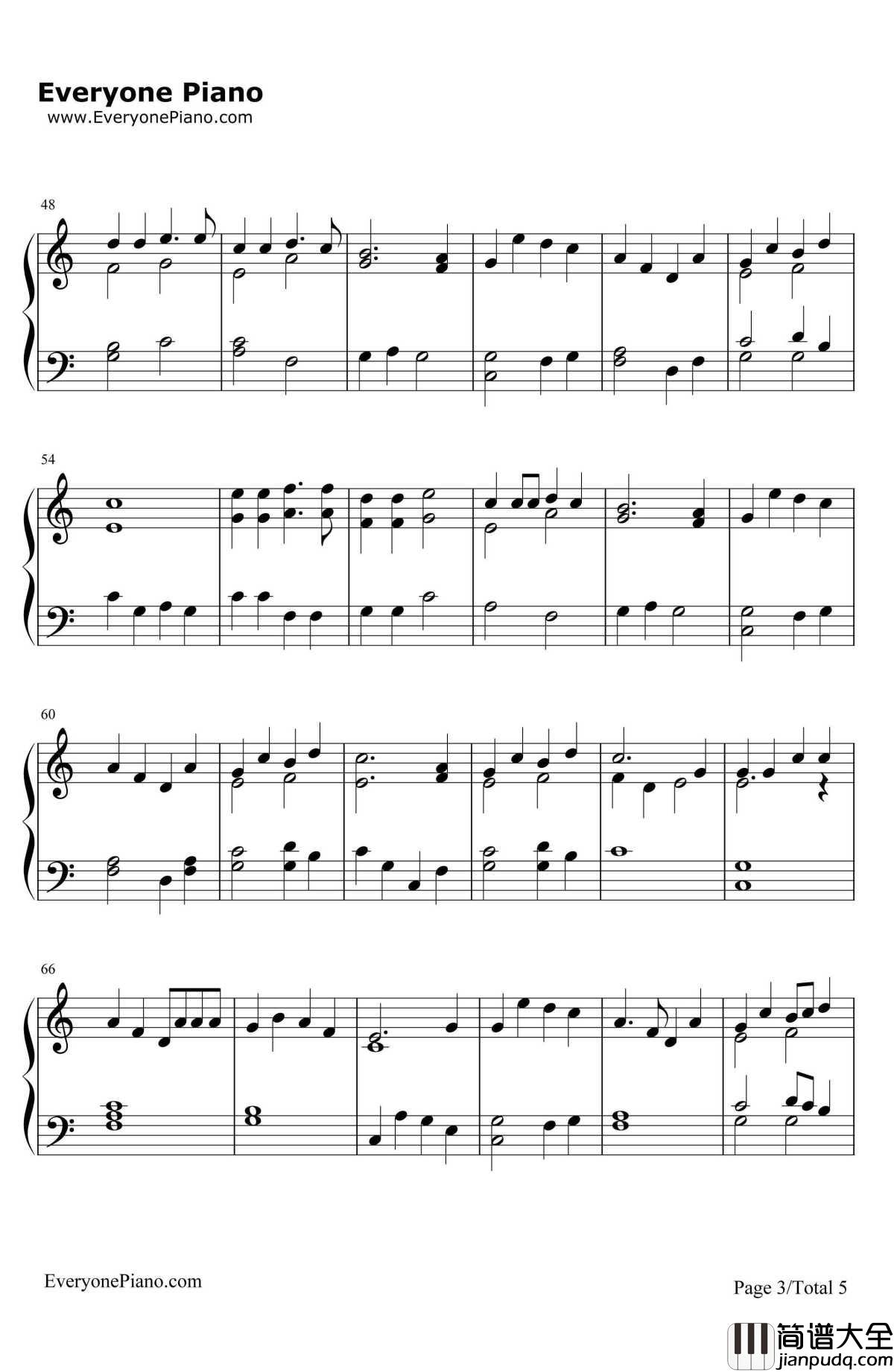 Mary's_Boy_Child钢琴谱_JesterHairston_圣诞歌曲