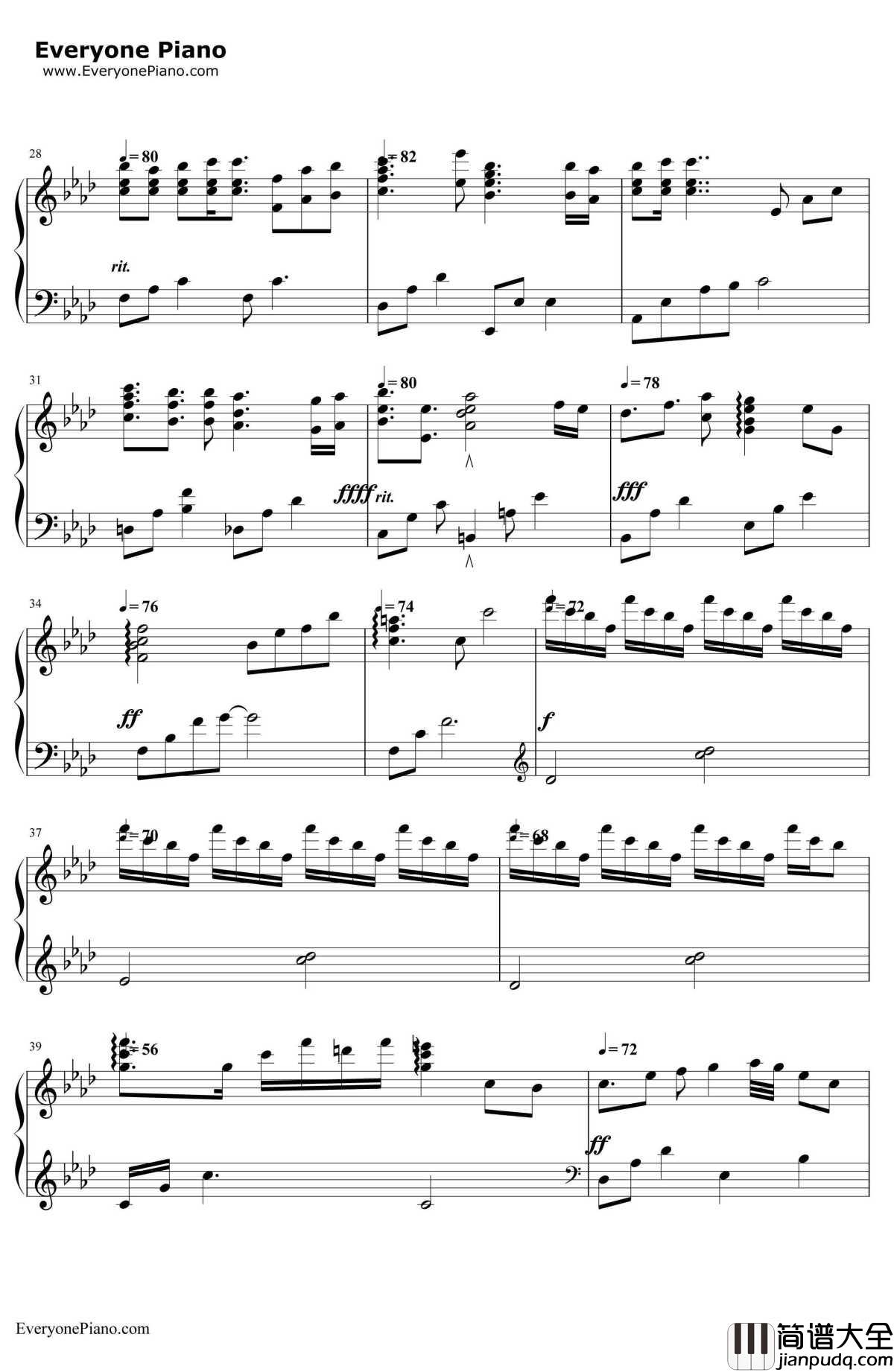 あなたを想いたい钢琴谱_池田春菜