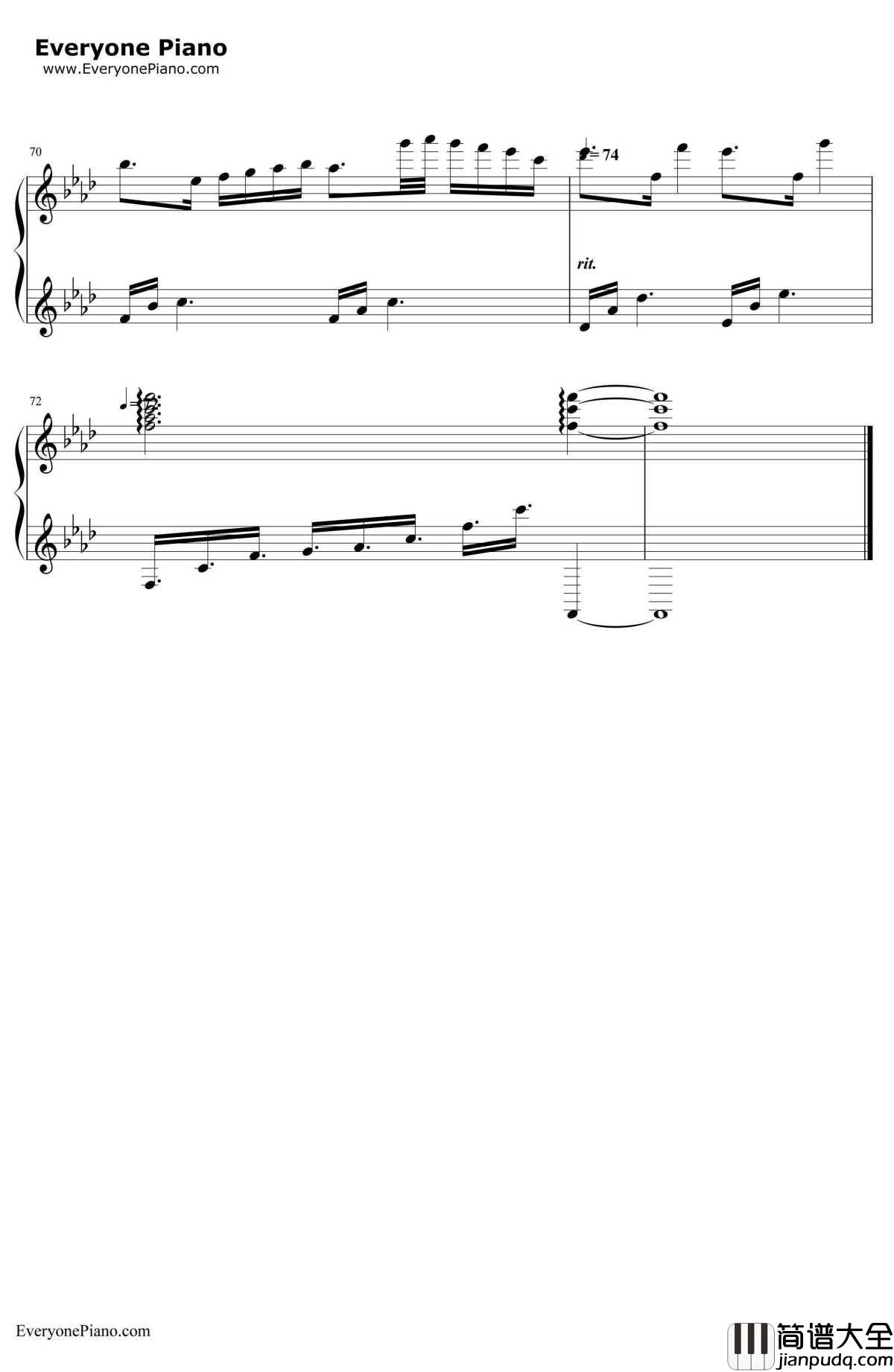 あなたを想いたい钢琴谱_池田春菜