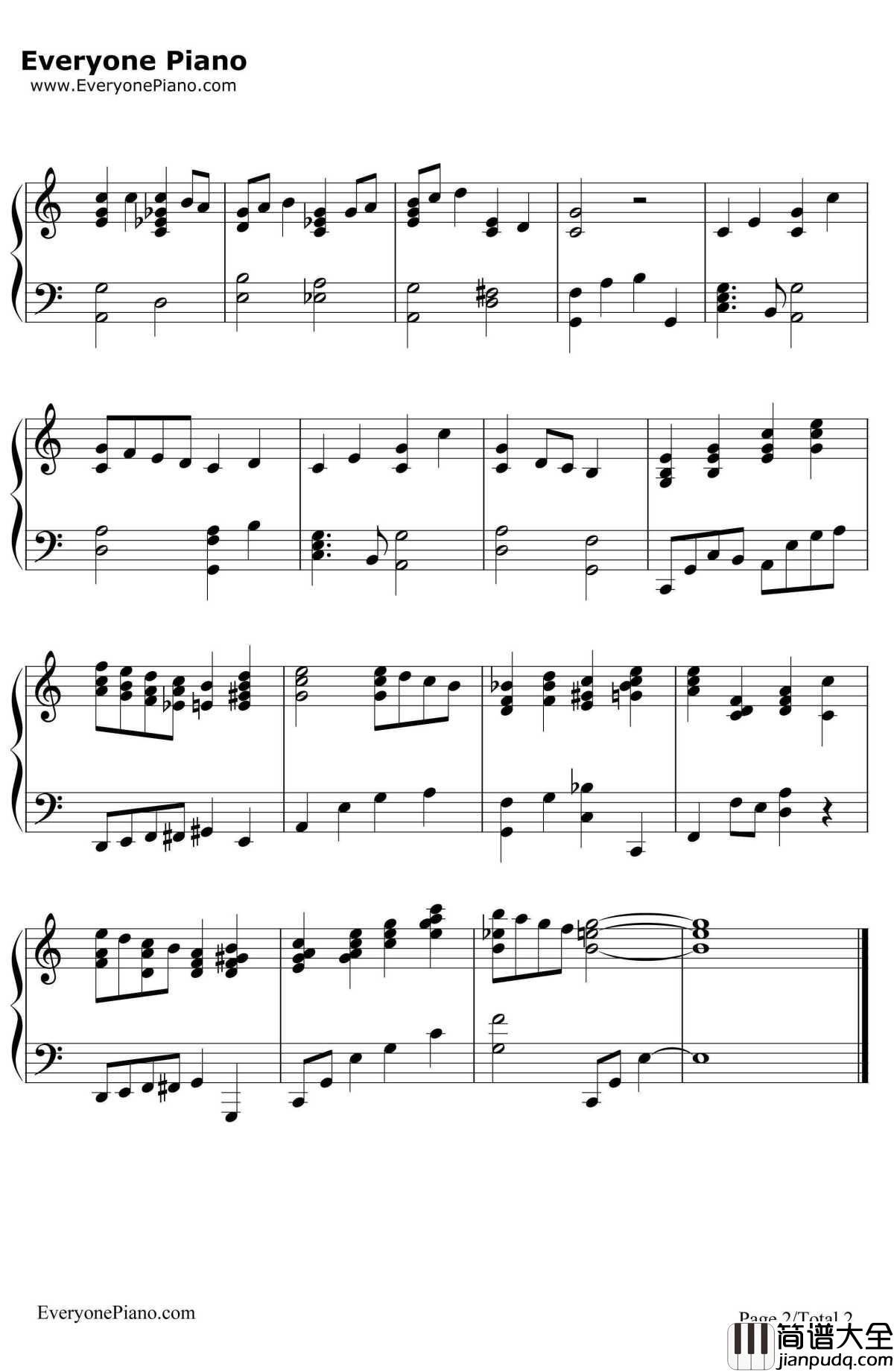 圣诞快乐钢琴谱_茱蒂嘉兰JudyGarland_圣诞歌曲