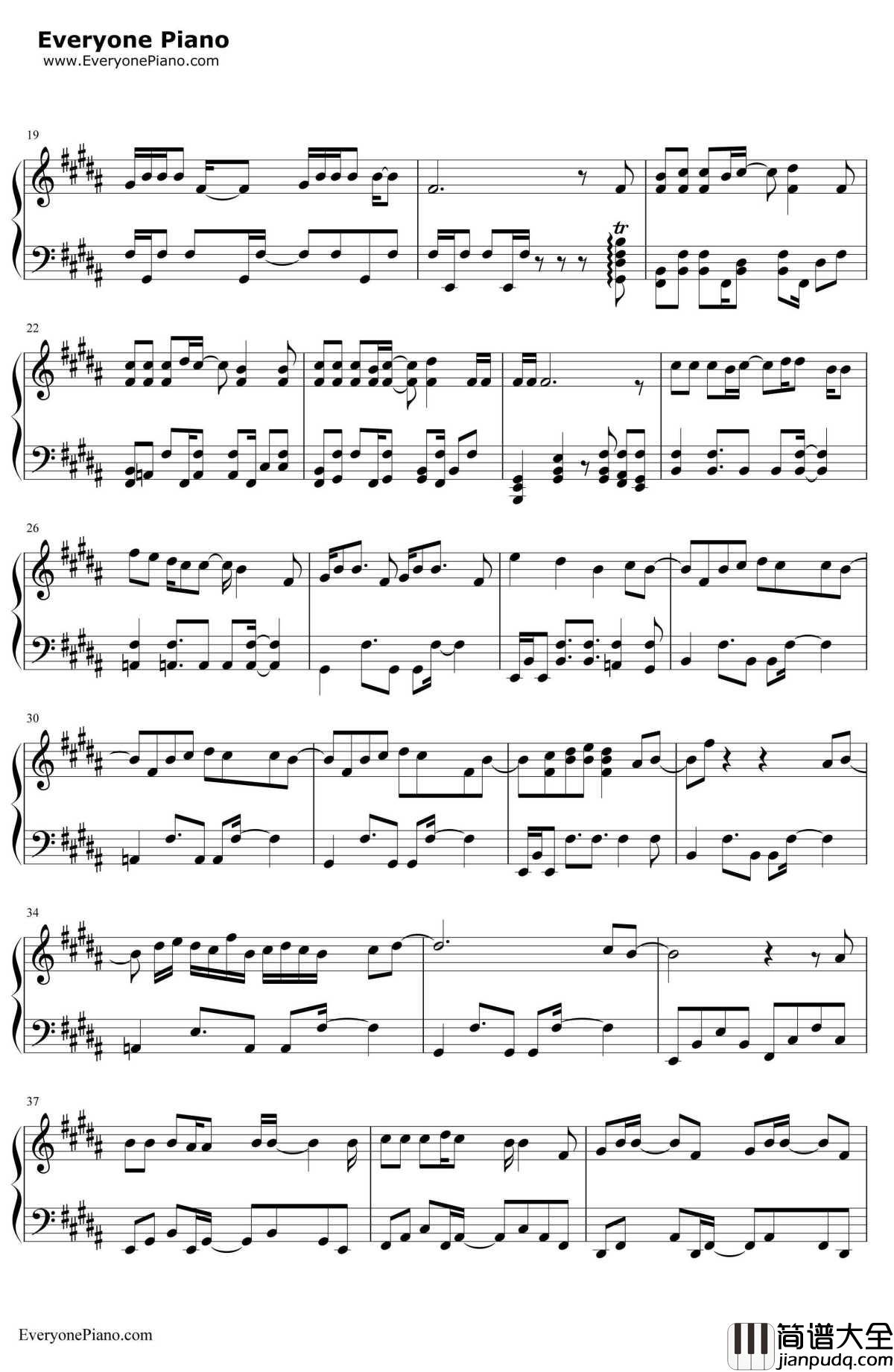 From_Y_to_Y钢琴谱_初音ミク