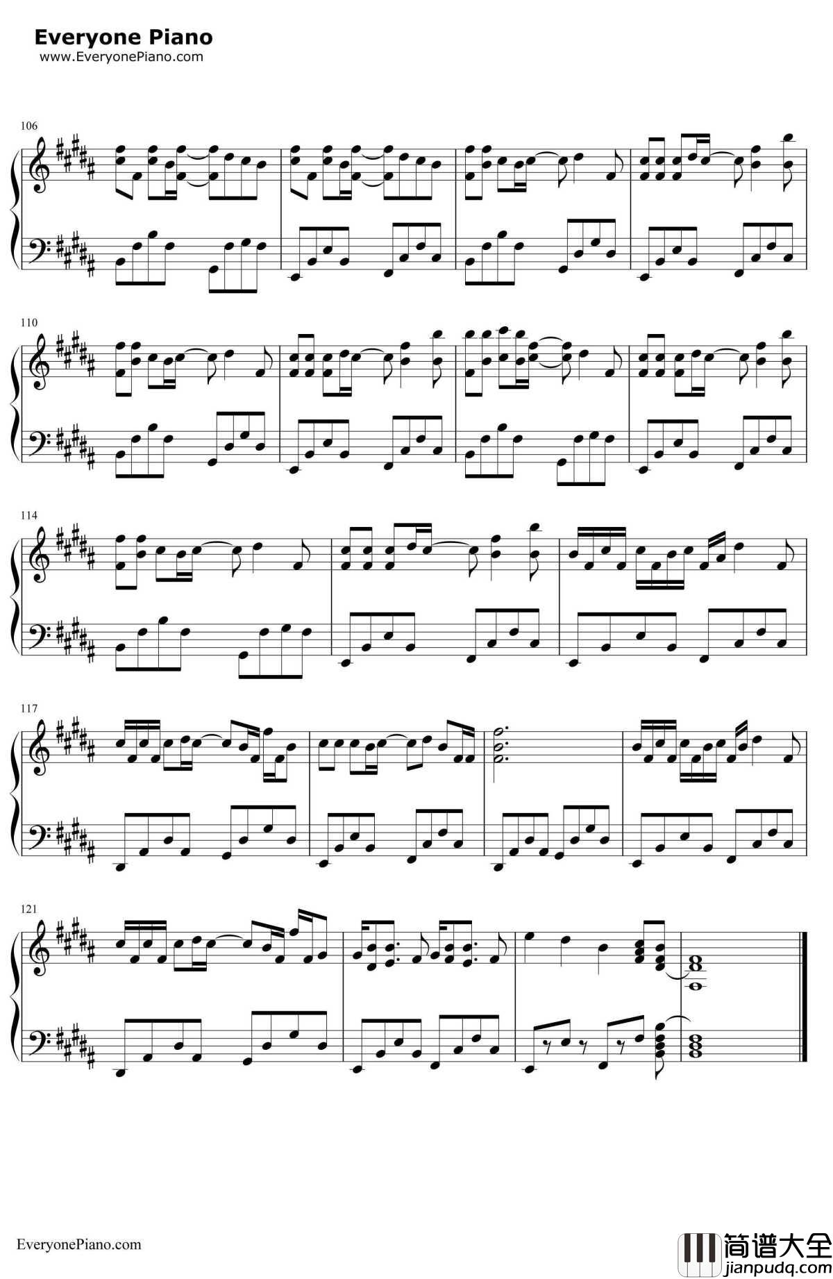 From_Y_to_Y钢琴谱_初音ミク