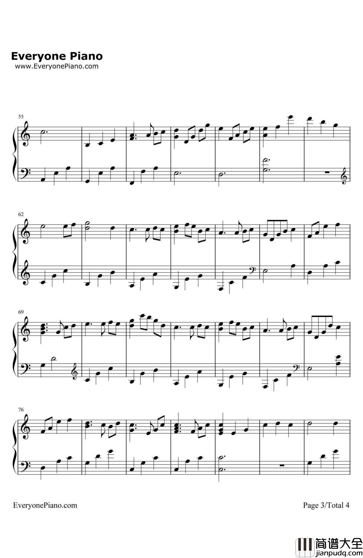 圣なる月夜钢琴谱_圣诞夜_圣诞歌曲