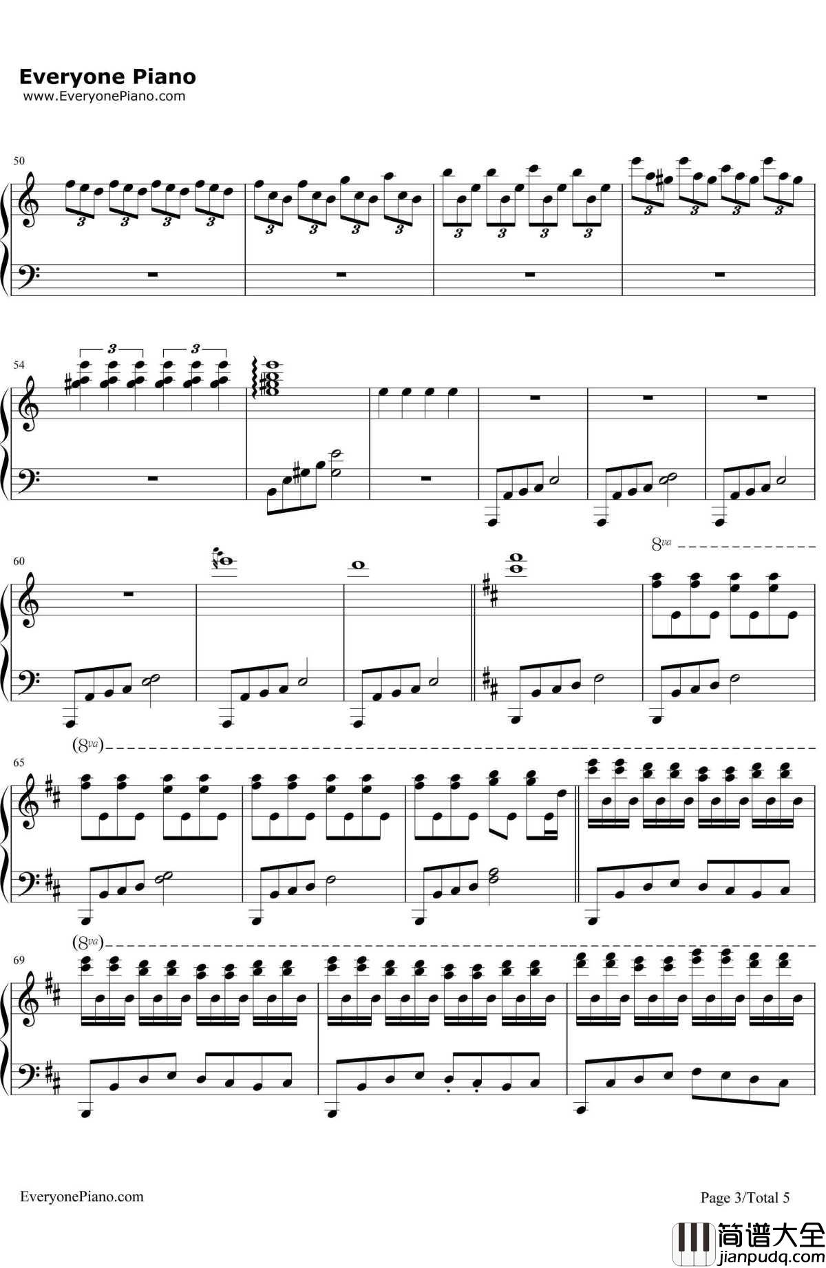 风之谷钢琴谱_网友原创