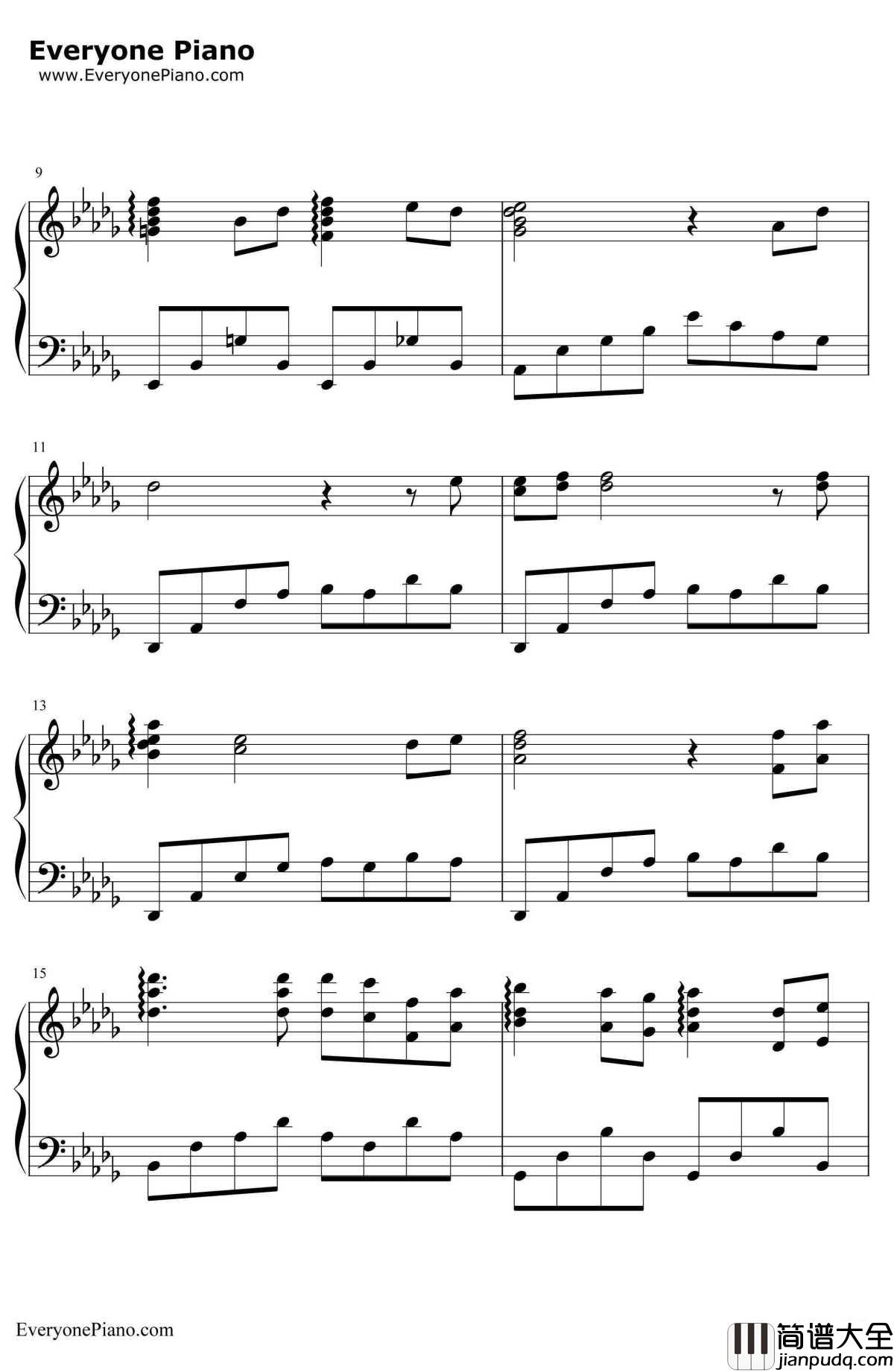 幽灵公主片尾曲钢琴谱_久石让JoeHisaishi宫崎骏_宫崎骏动画