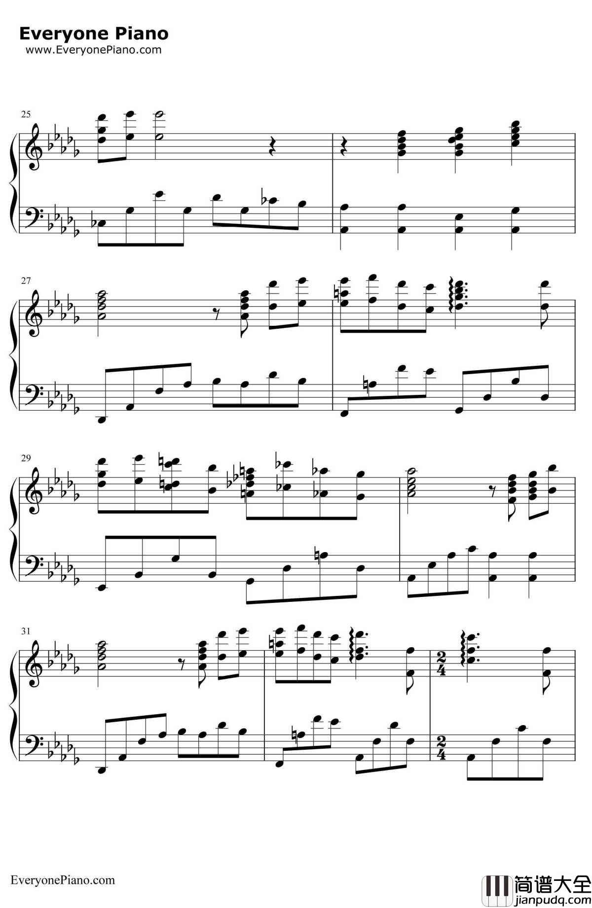 幽灵公主片尾曲钢琴谱_久石让JoeHisaishi宫崎骏_宫崎骏动画