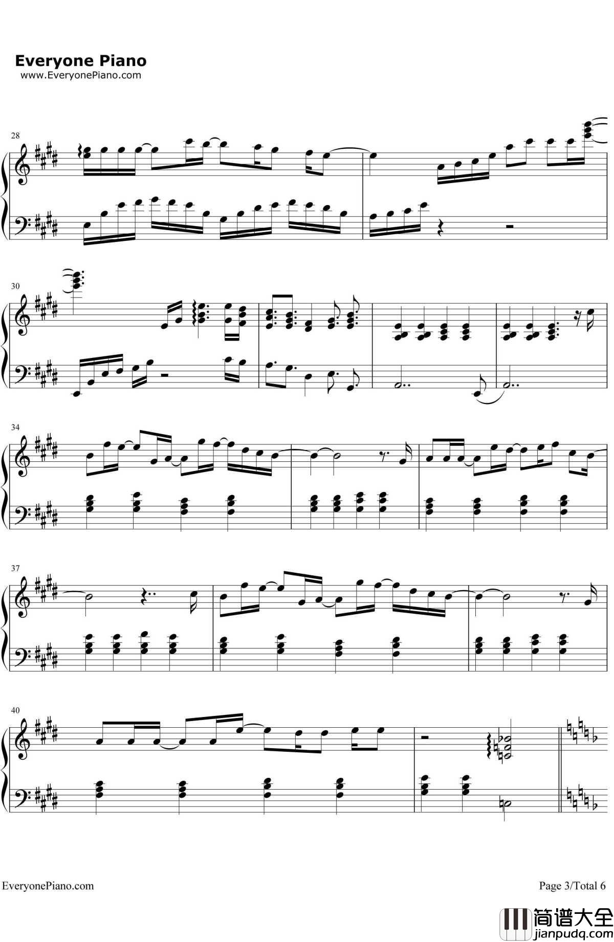 空の向こうに钢琴谱_冈崎律子__交响乐之雨_OP