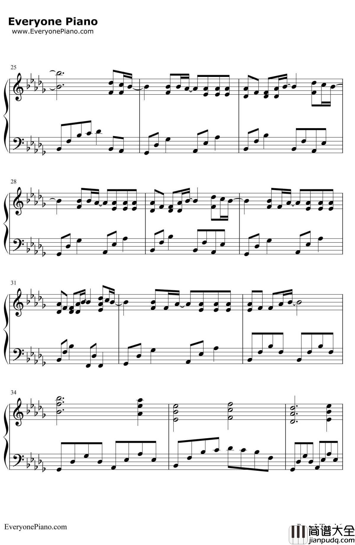 M钢琴谱_滨崎步_圣母玛利亚