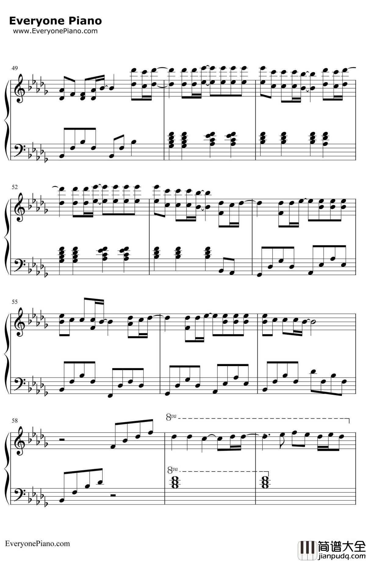 M钢琴谱_滨崎步_圣母玛利亚