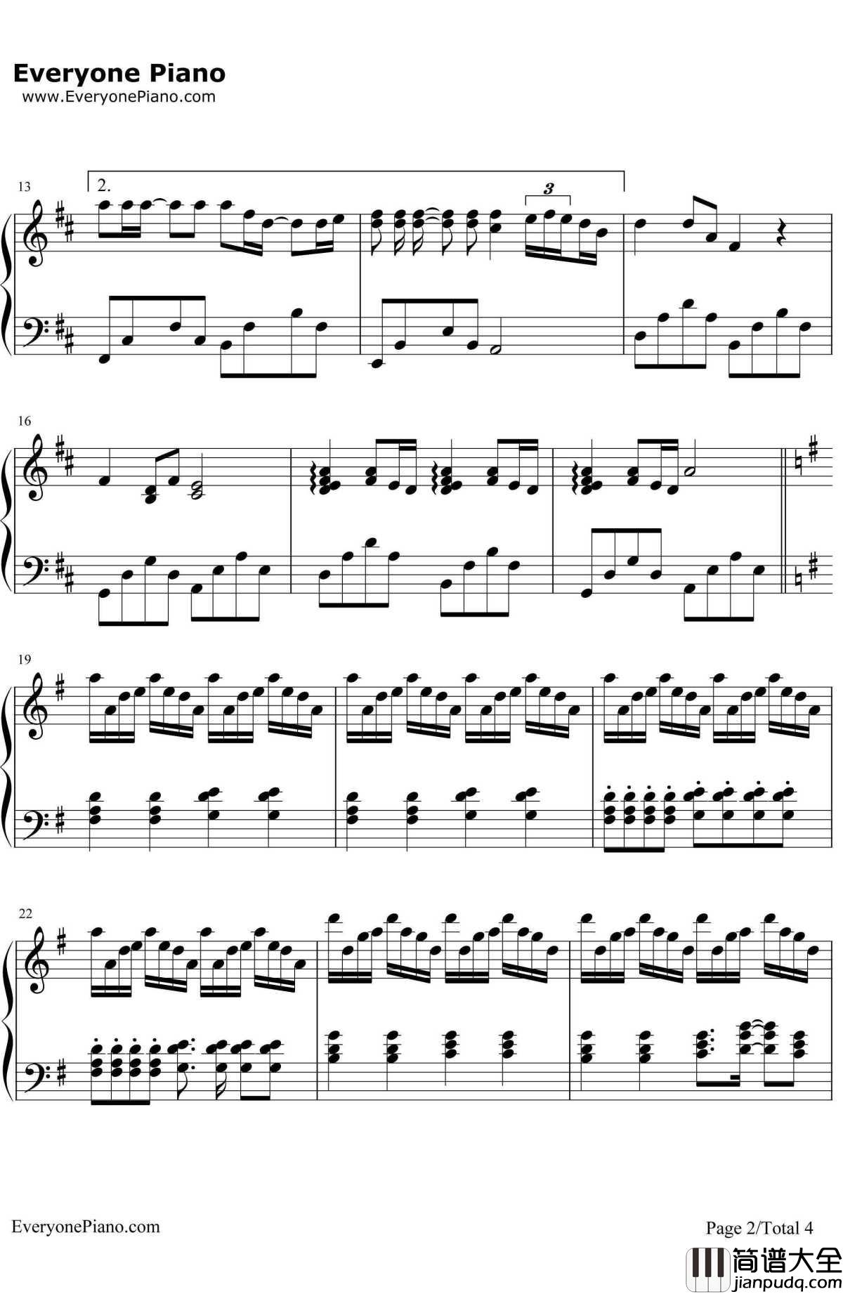 菊次郎的夏天简单版钢琴谱_久石让宫崎骏