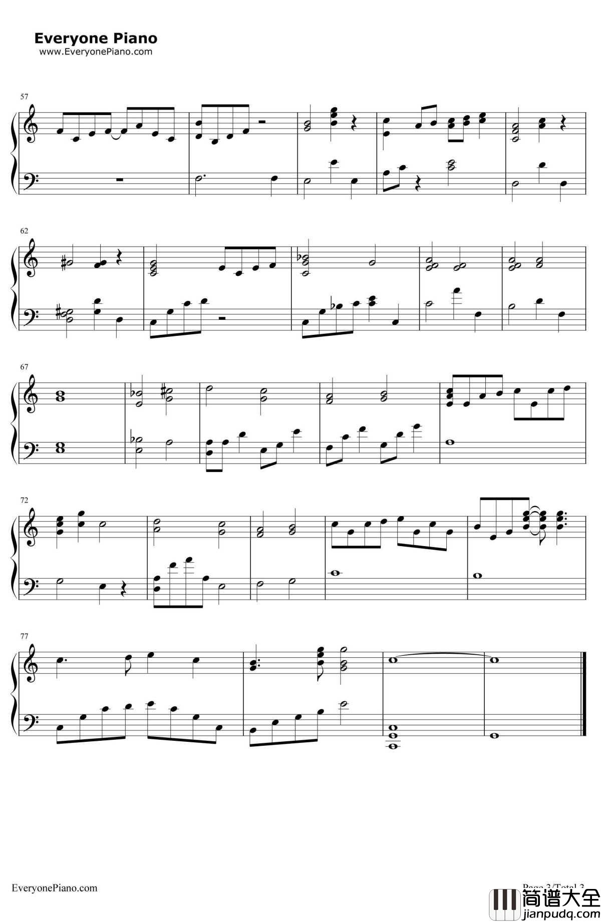 Everything's_Alright钢琴谱_LauraShigihara_游戏_去月球TotheMoon_插曲