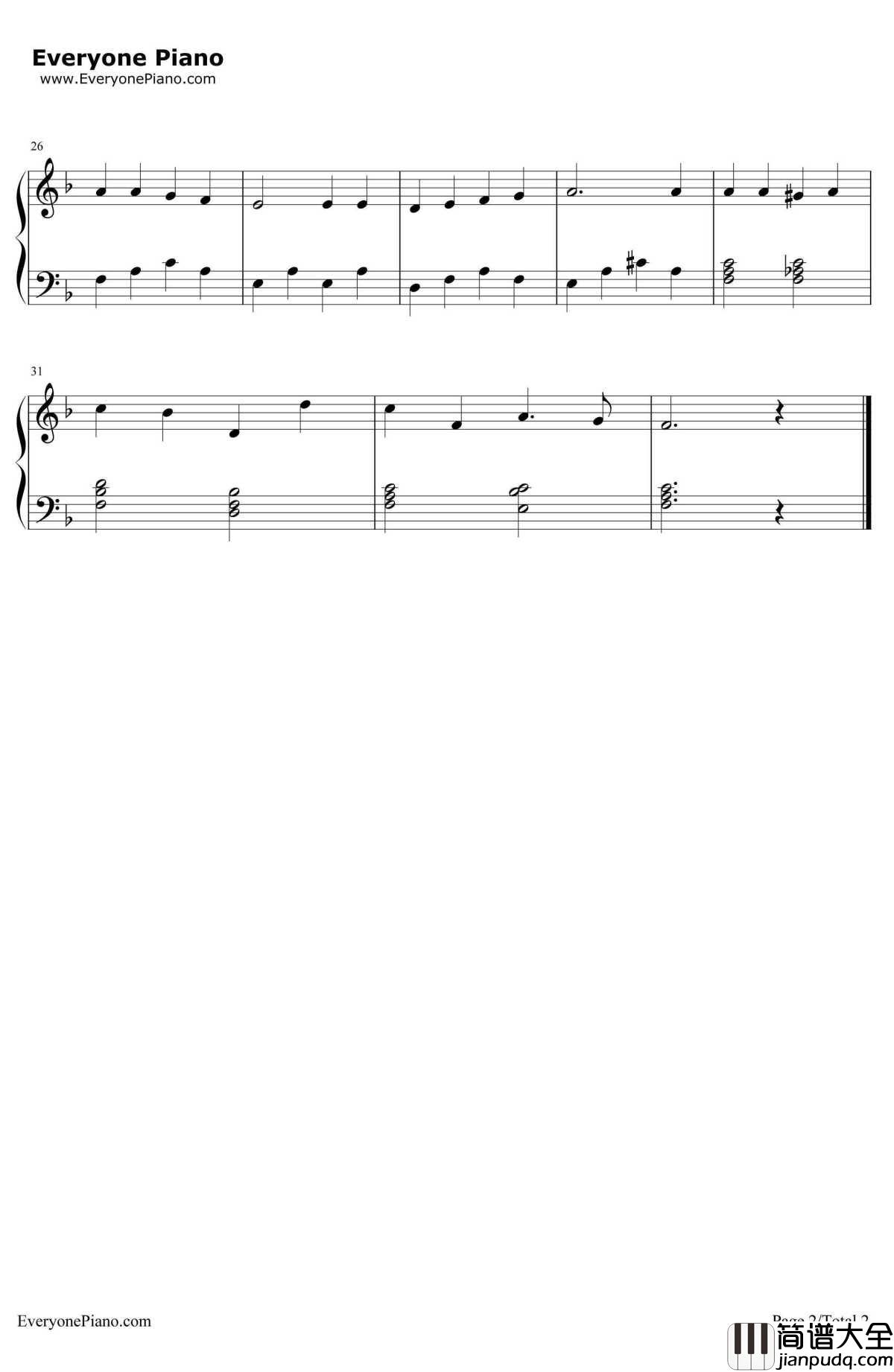 小镇伯利恒钢琴谱_NatKingCole圣诞歌曲