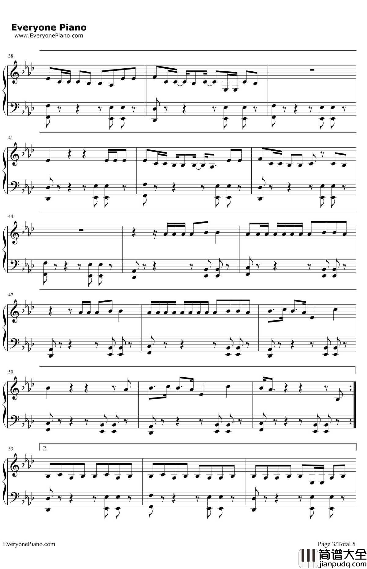 Closer钢琴谱_TheChainsmokers