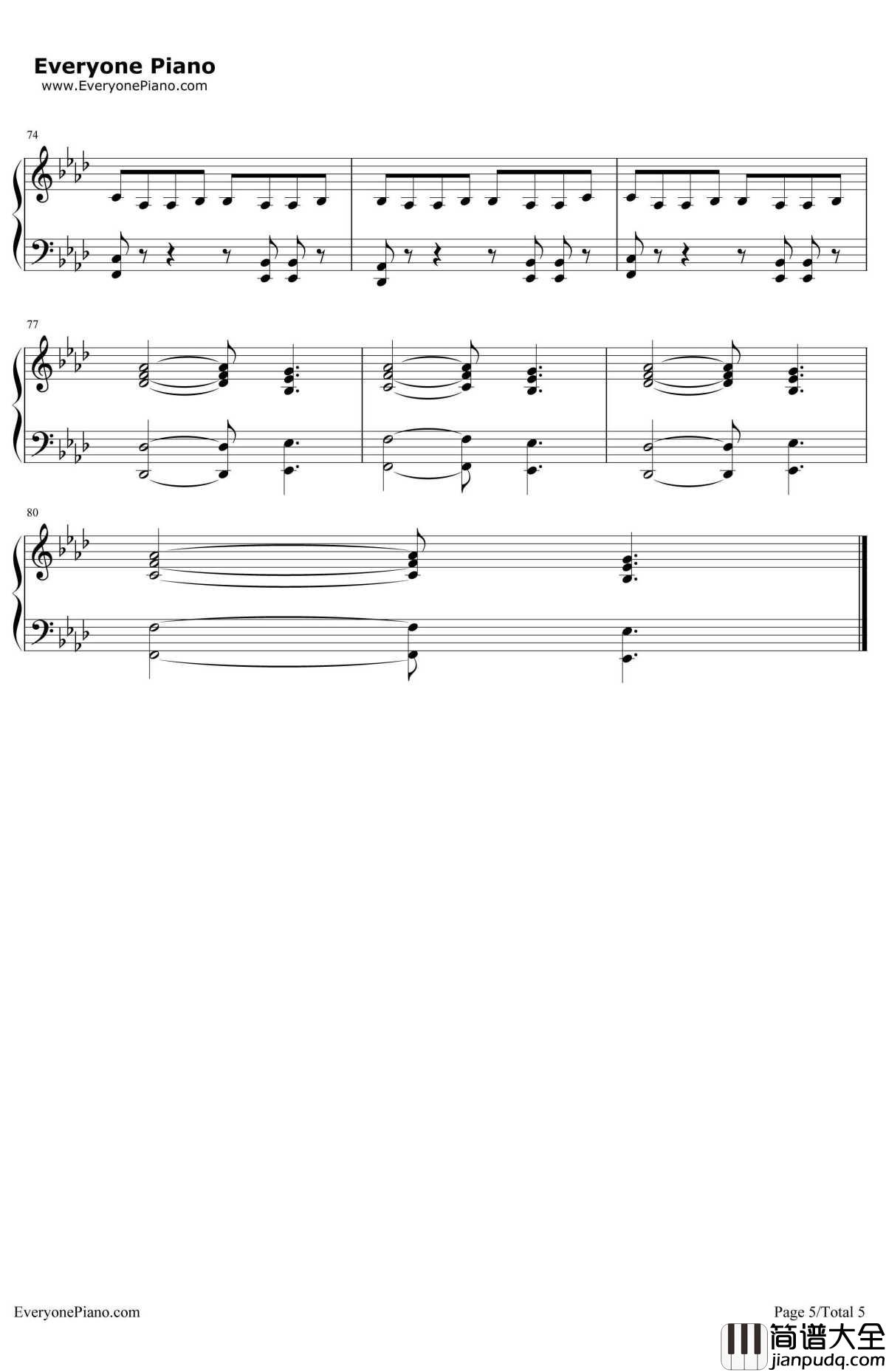 Closer钢琴谱_TheChainsmokers