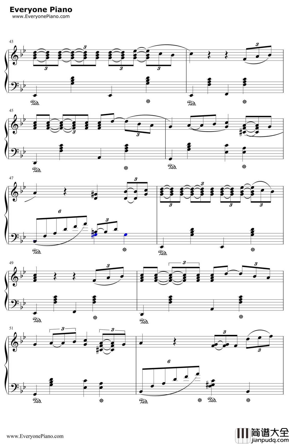 帰らざる日々钢琴谱_久石让宫崎骏__红猪_插曲