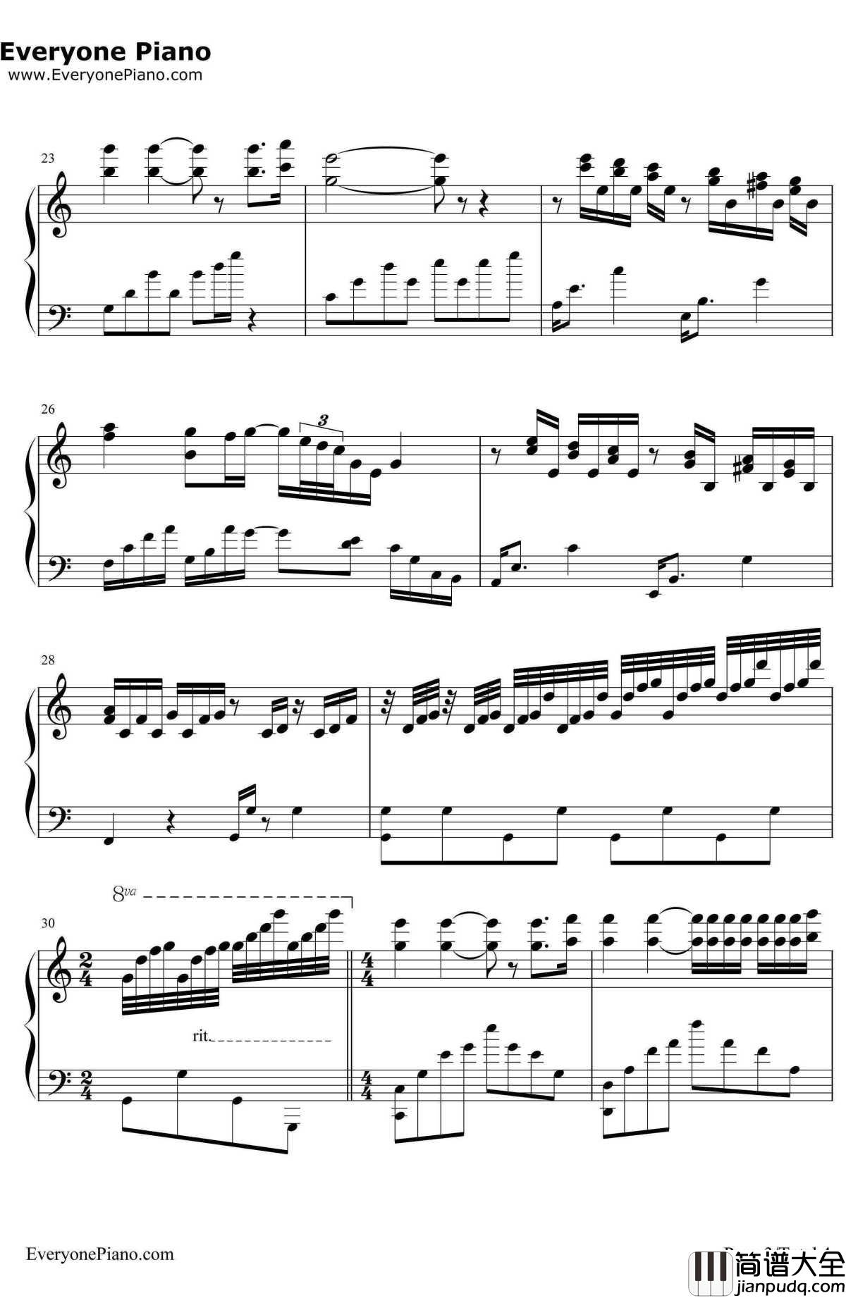 水边的阿狄丽娜钢琴谱_理查德.克莱德曼_BalladeforAdeline