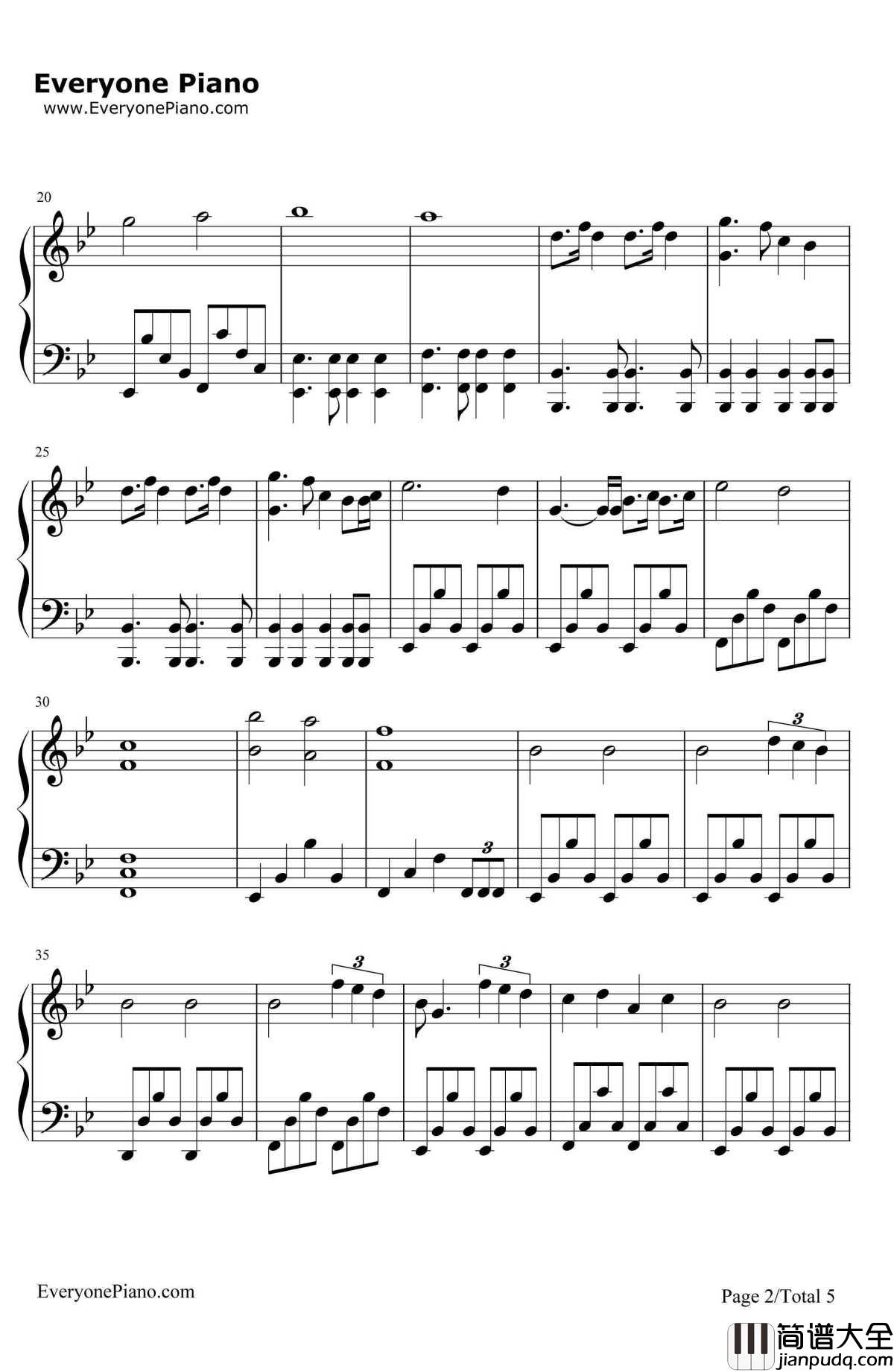 A_Thousand_Years钢琴谱_ChristinaPerri_暮光之城插曲