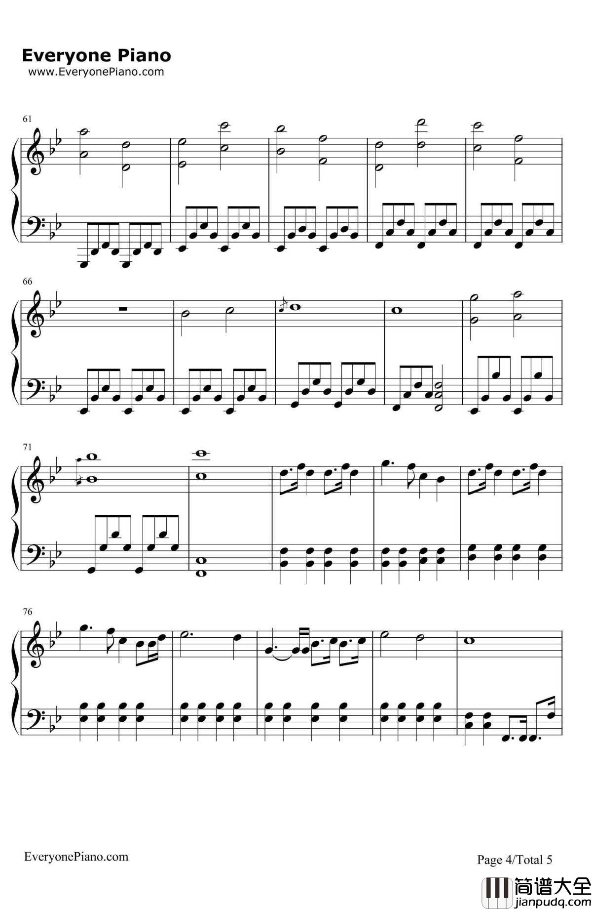 A_Thousand_Years钢琴谱_ChristinaPerri_暮光之城插曲